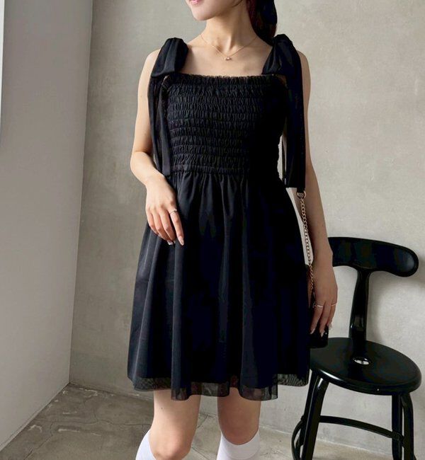  「肩リボンシャーリングビスチェ」|シャツ・ブラウス|