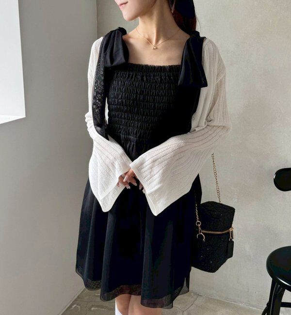  「肩リボンシャーリングビスチェ」|シャツ・ブラウス|