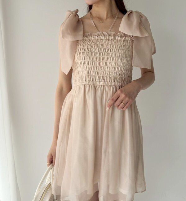  「肩リボンシャーリングビスチェ」|シャツ・ブラウス|