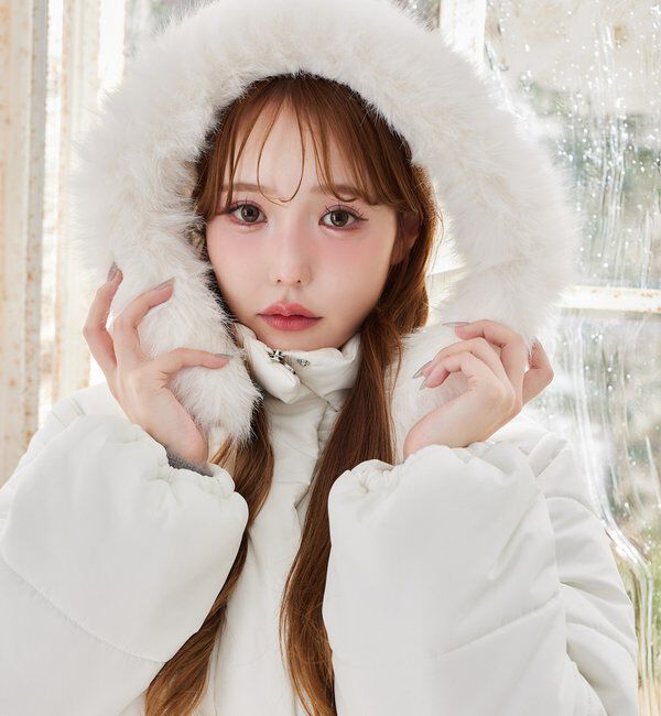 ベルト付きフェイクファーフードフェイクダウン｜ルミネのファッション