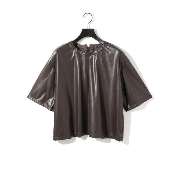 MIDIUMISOLID「MIDIUMISOLID for Ladies シンセティックレザートップス」|Tシャツ・カットソー|ブラウン