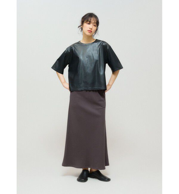 MIDIUMISOLID「MIDIUMISOLID for Ladies シンセティックレザートップス」|Tシャツ・カットソー|