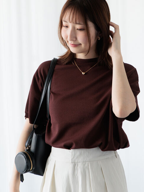 Te chichi TERRASSE「【接触冷感】ボートネックドルマンニット」|ニット・セーター|ブラウン