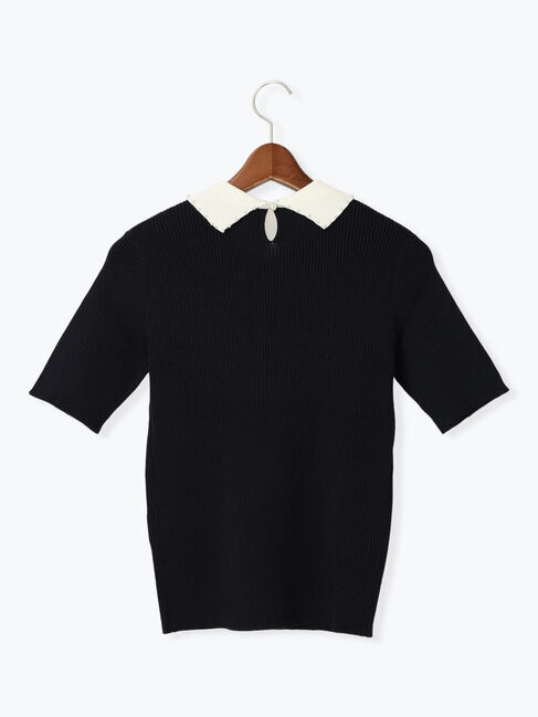 Te chichi「パールトリミングカラー5分袖ニット」|ニット・セーター|