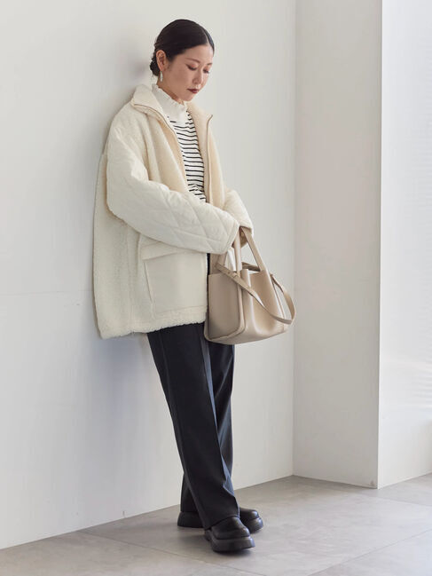 Samansa Mos2 blue「フリル衿ニットプルオーバー」|ニット・セーター|