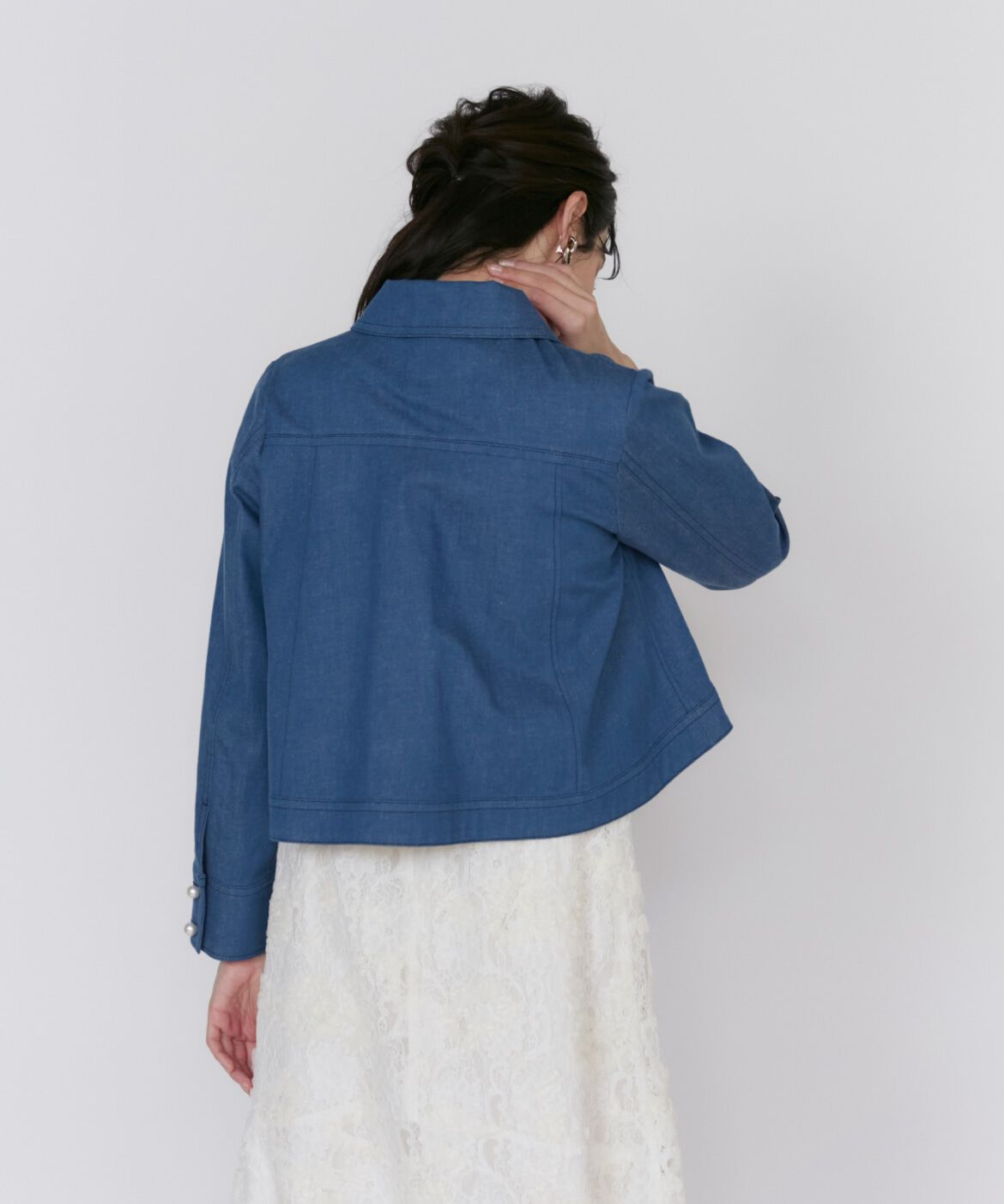 Maglie le cassetto「《大きいサイズ》パールボタンGジャン」|デニムジャケット|