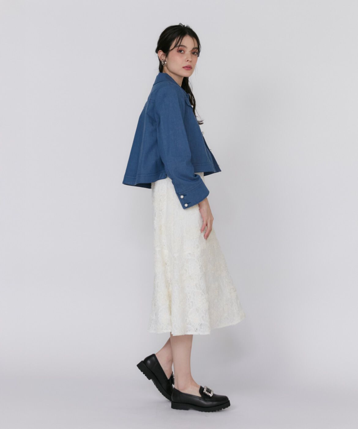 Maglie le cassetto「《大きいサイズ》パールボタンGジャン」|デニムジャケット|