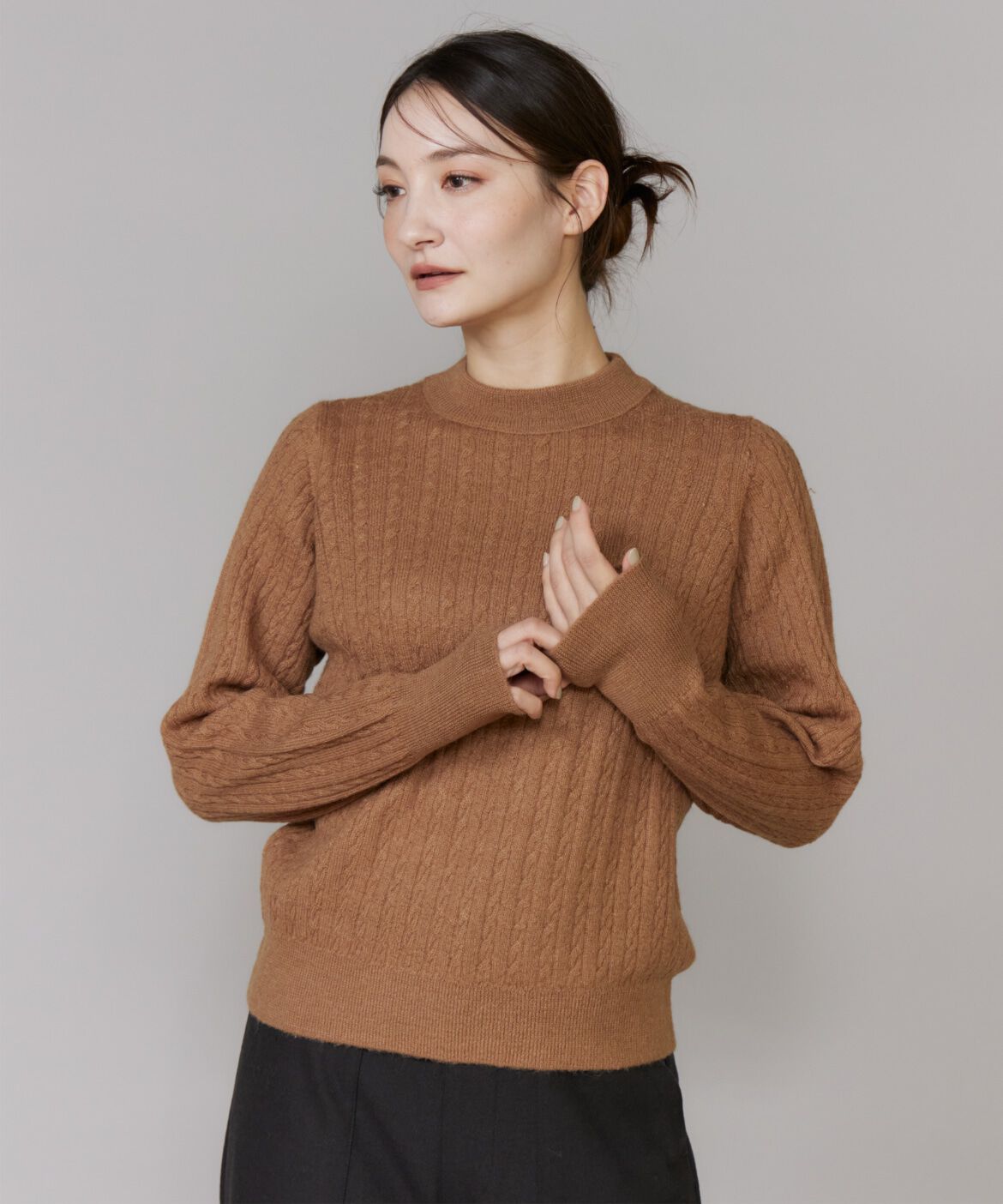 DAY by DAY it&rsquo;s international「ケーブル柄アルパカニットプルオーバー」|ニット・セーター|キャメル1