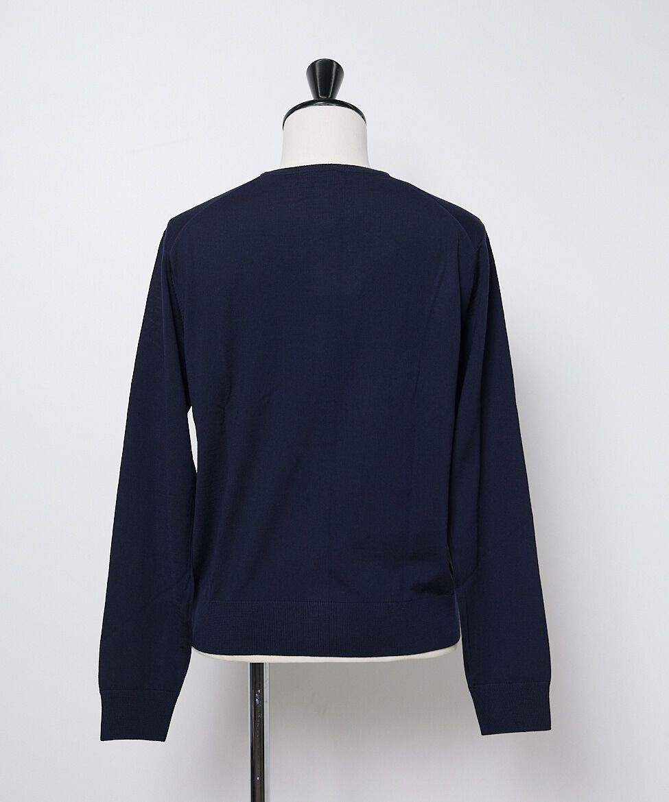 INED「FF30ゲージ クルーネックカーディガン」|カーディガン|