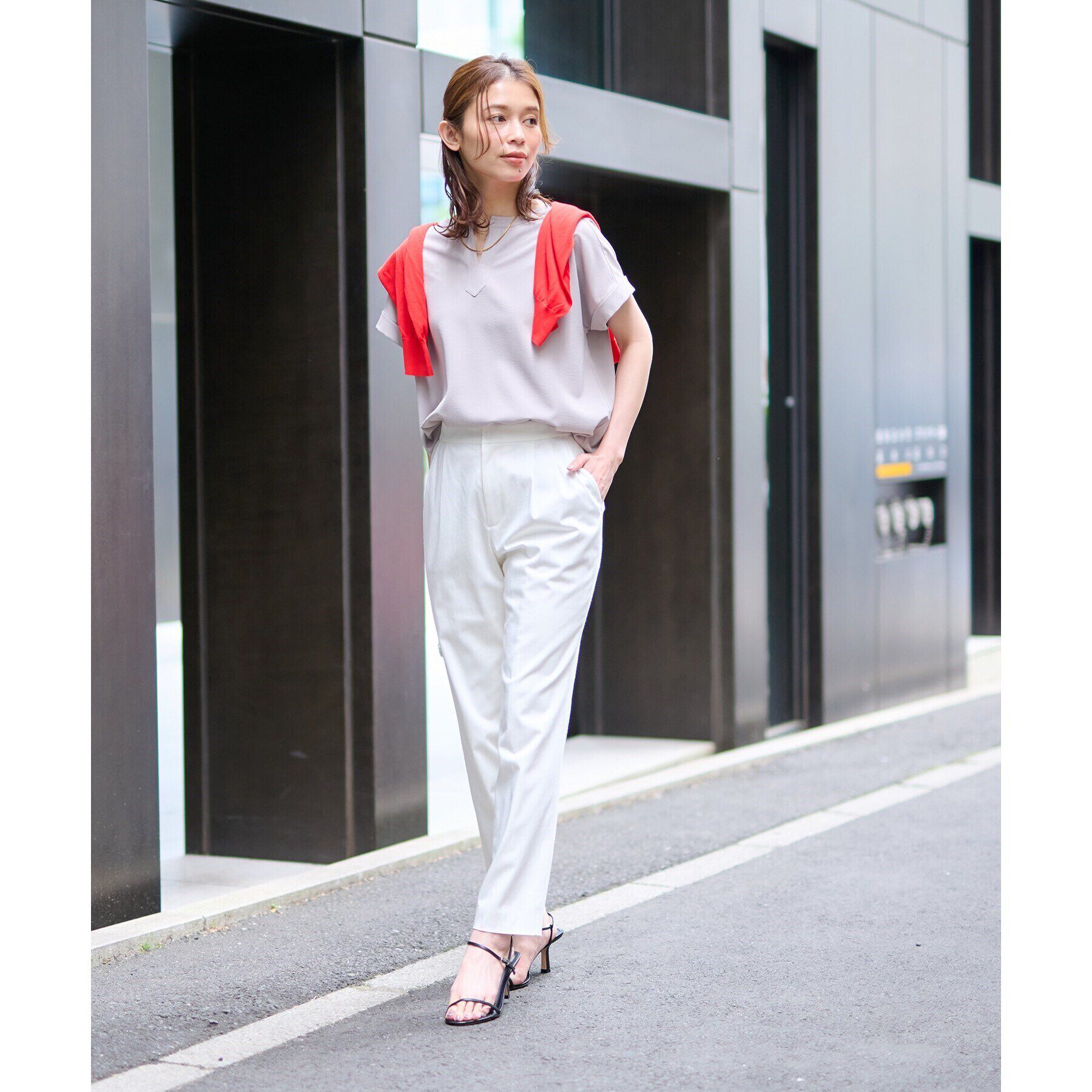 UNTITLED「【清涼感／夏も快適人気セットアップ】リラックスシルエット スキッパーブラウス」|シャツ・ブラウス|