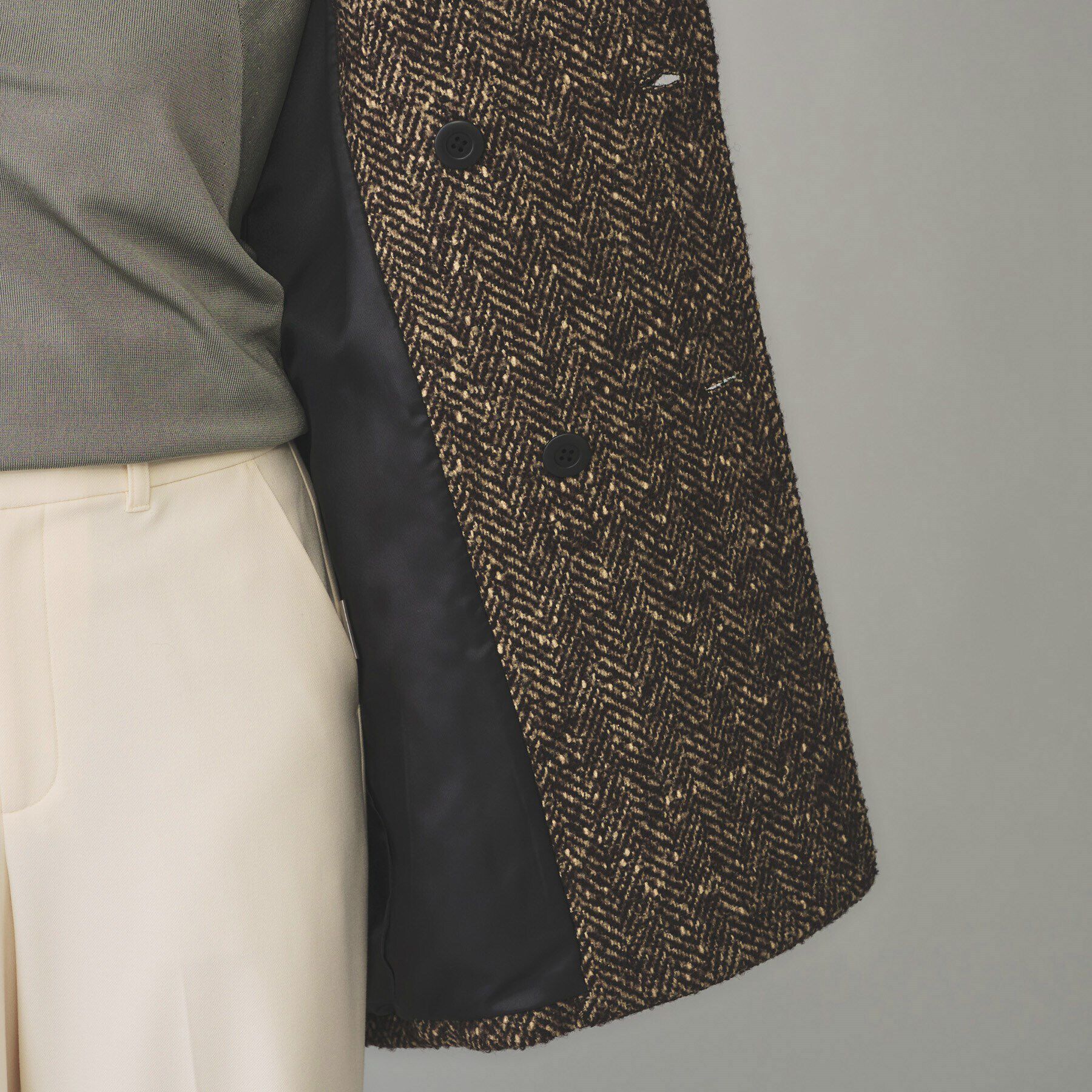 UNTITLED「【TICCA】ミックスツイードピーコート」|ピーコート|