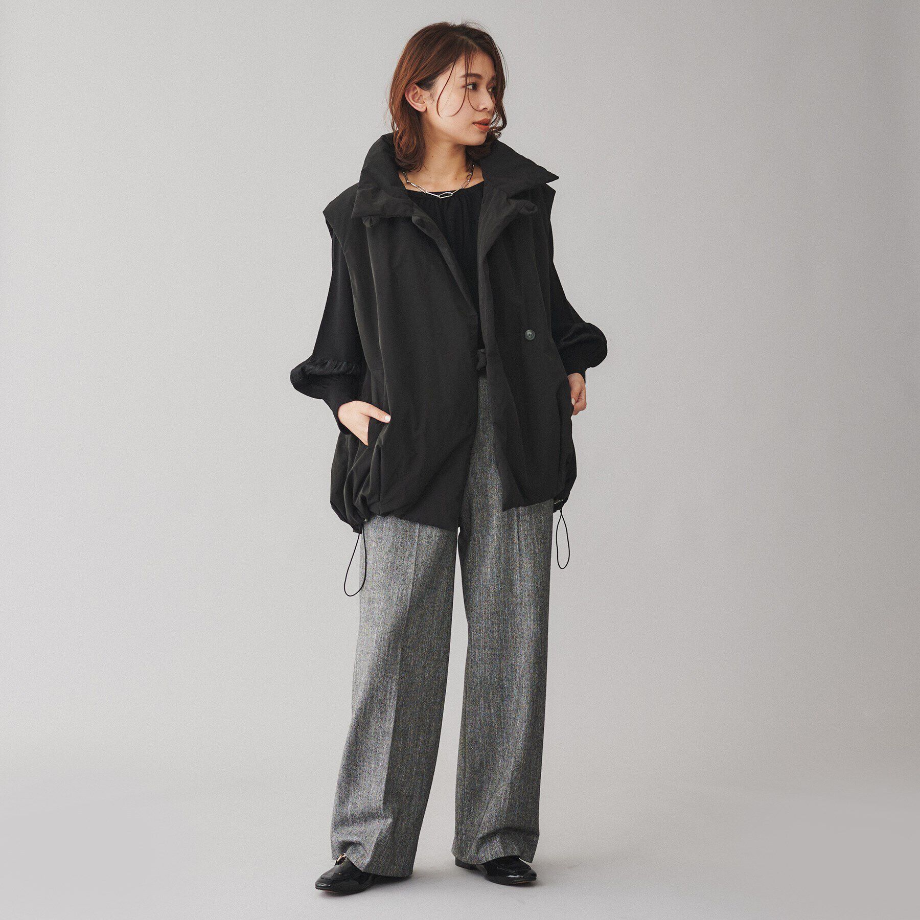 UNTITLED「【CHIGNON】スタンドカラーパフィーベスト」|ベスト・ジレ|