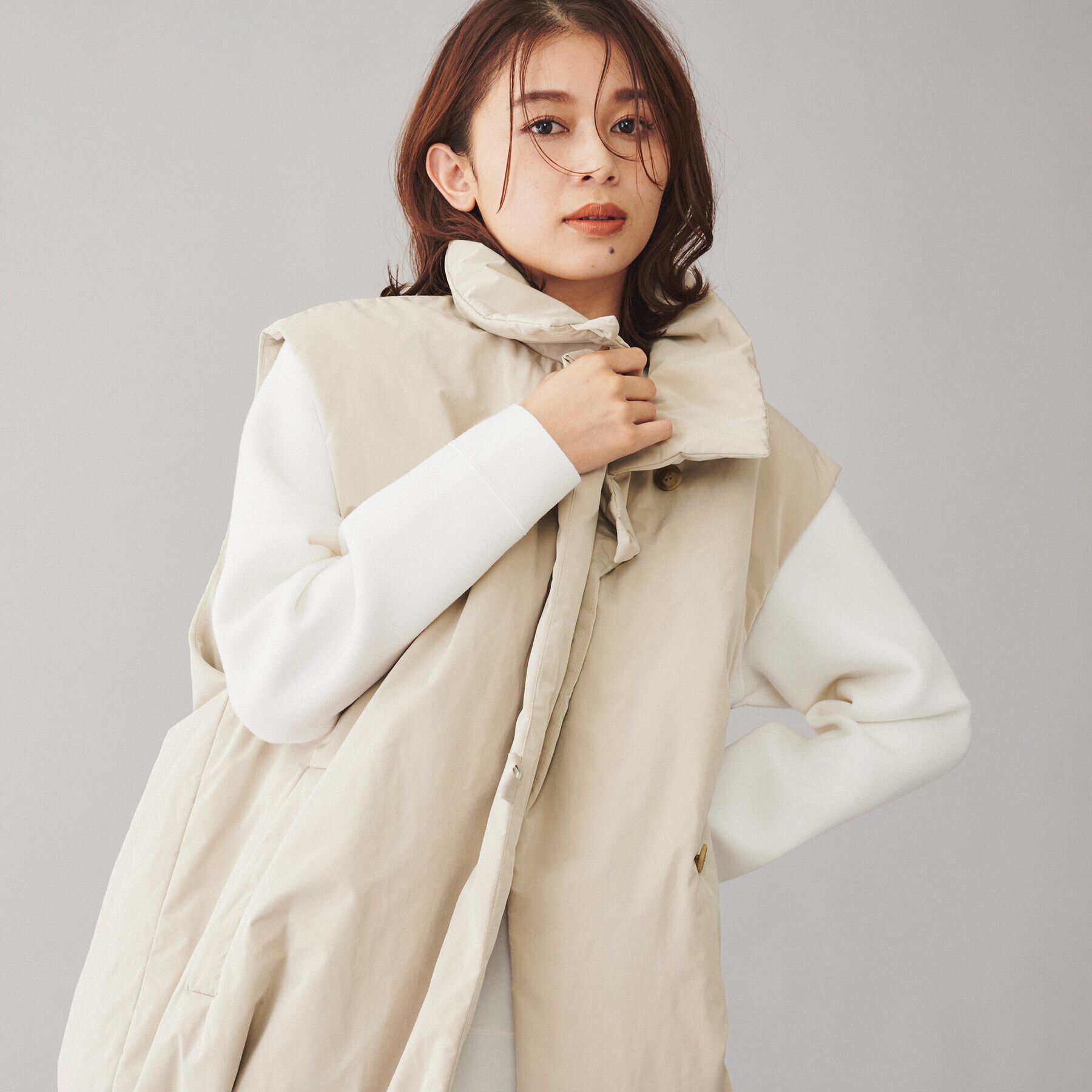 UNTITLED「【CHIGNON】スタンドカラーパフィーベスト」|ベスト・ジレ|