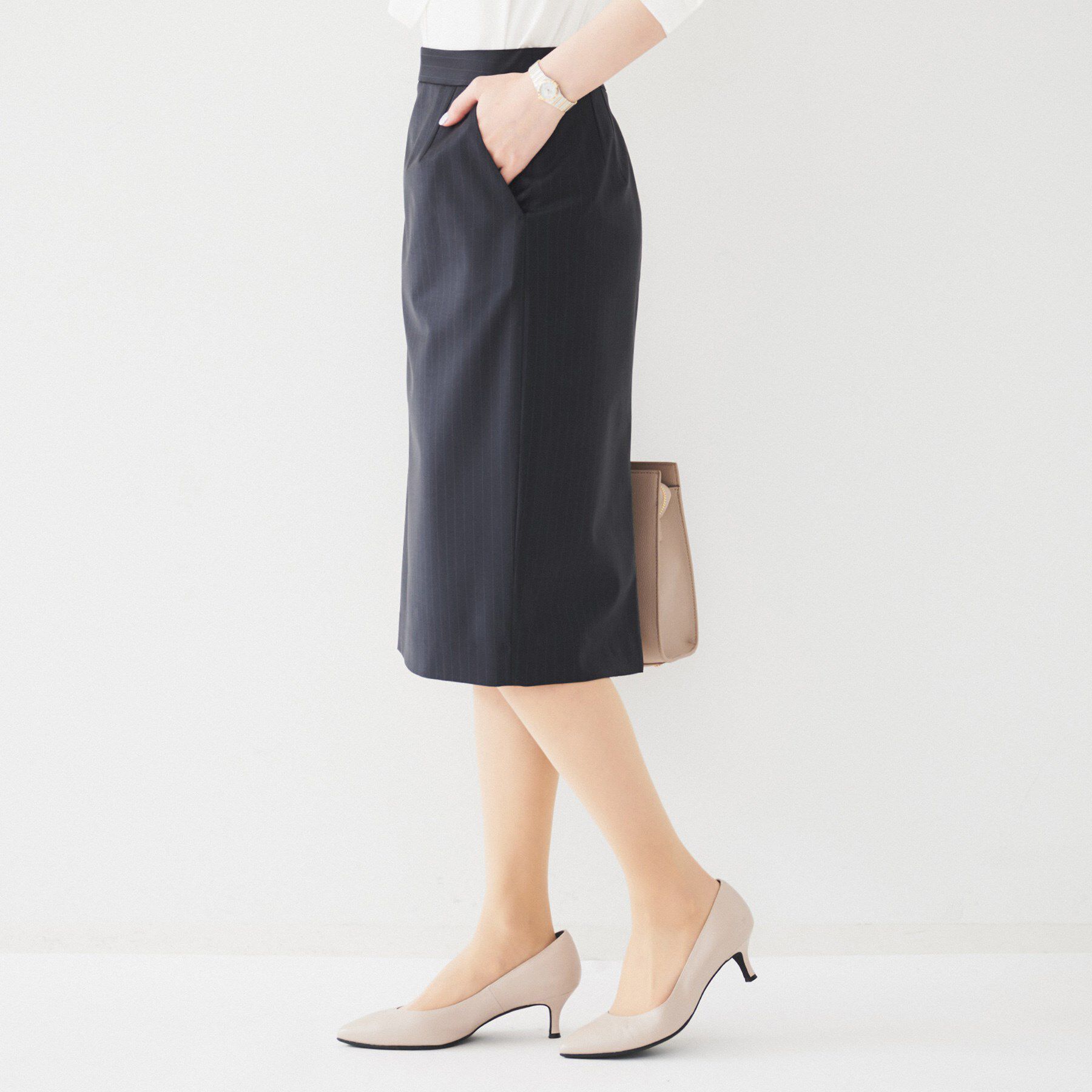 UNTITLED「【通勤スーツ】ウーステッド タイトスカート」|スカート|