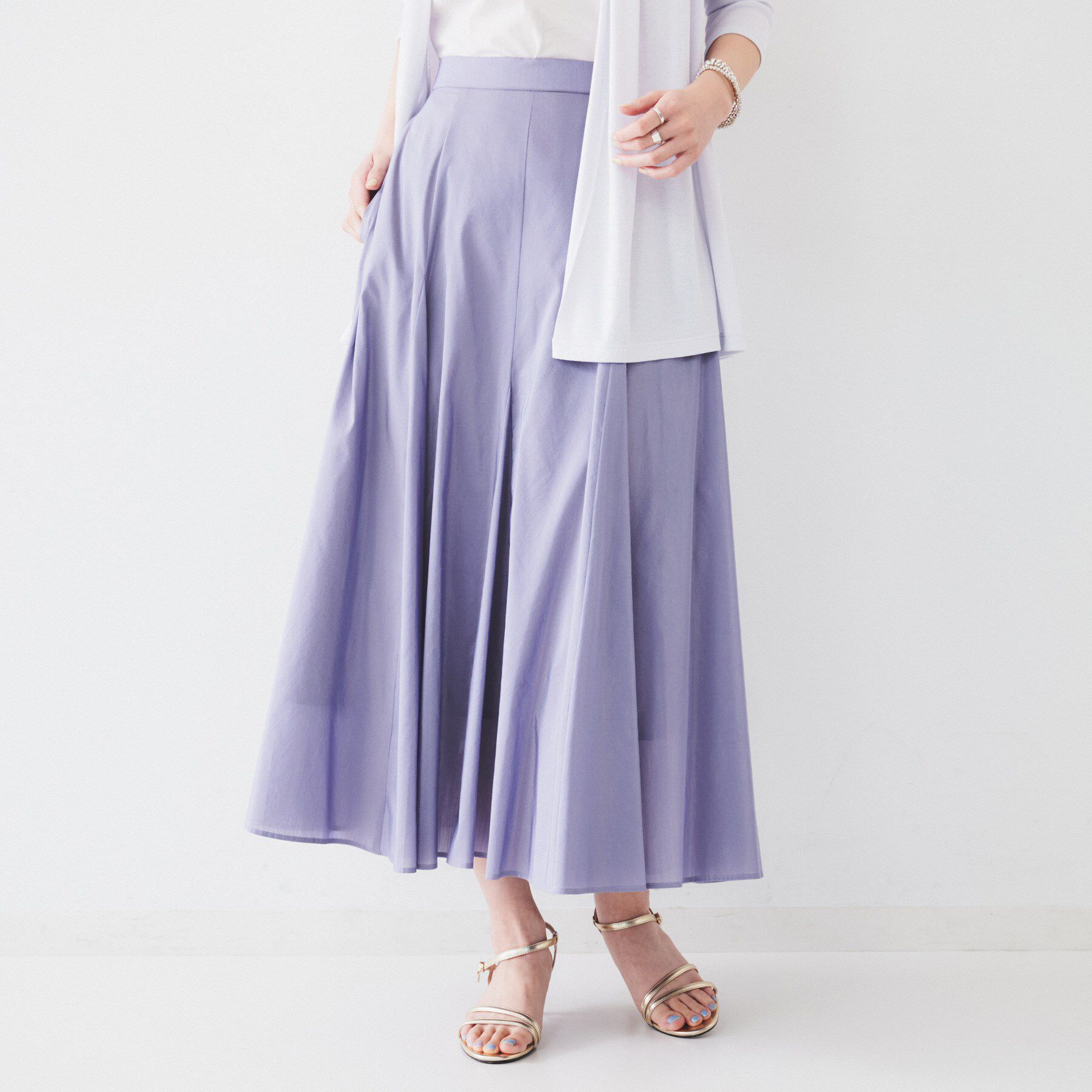 UNTITLED「【トレンド/後ろゴム】ローンフレアスカート」|スカート|パープル(082)