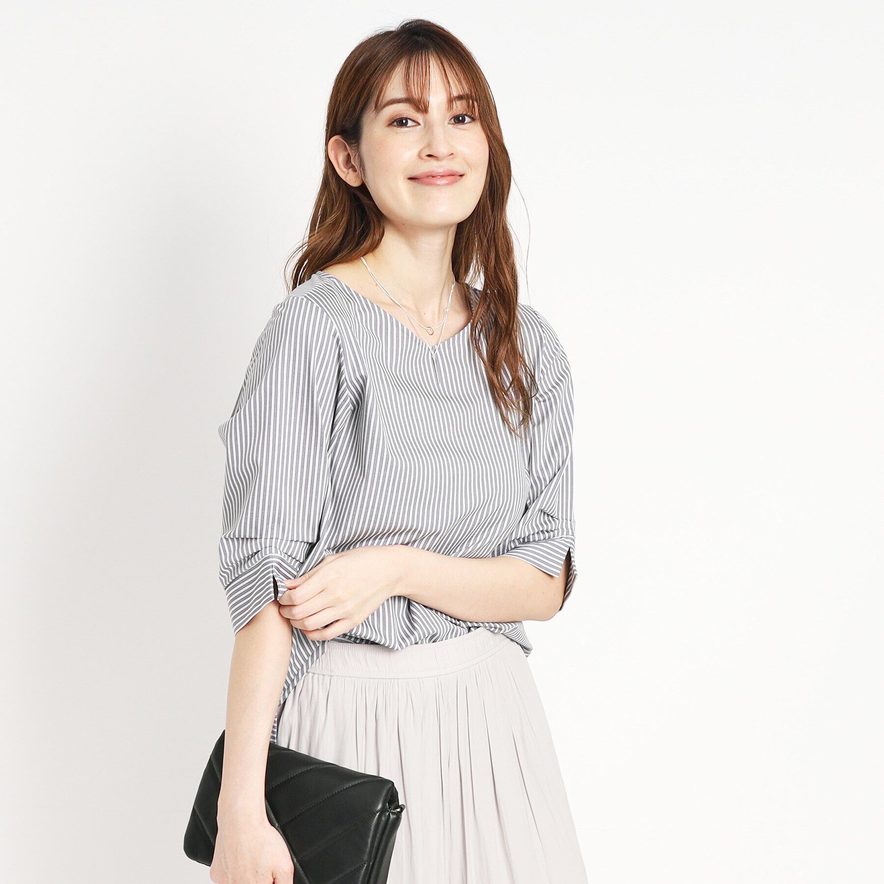 COUP DE CHANCE「【洗える／日本製】ストライプ柄プルオーバージャージ」|Tシャツ・カットソー|