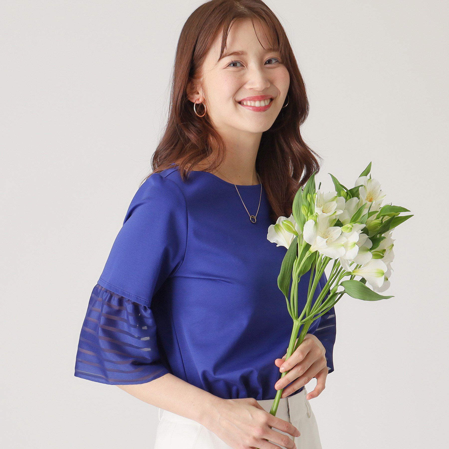 COUP DE CHANCE「【洗える／日本製】袖デザインのジャージプルオーバー」|Tシャツ・カットソー|