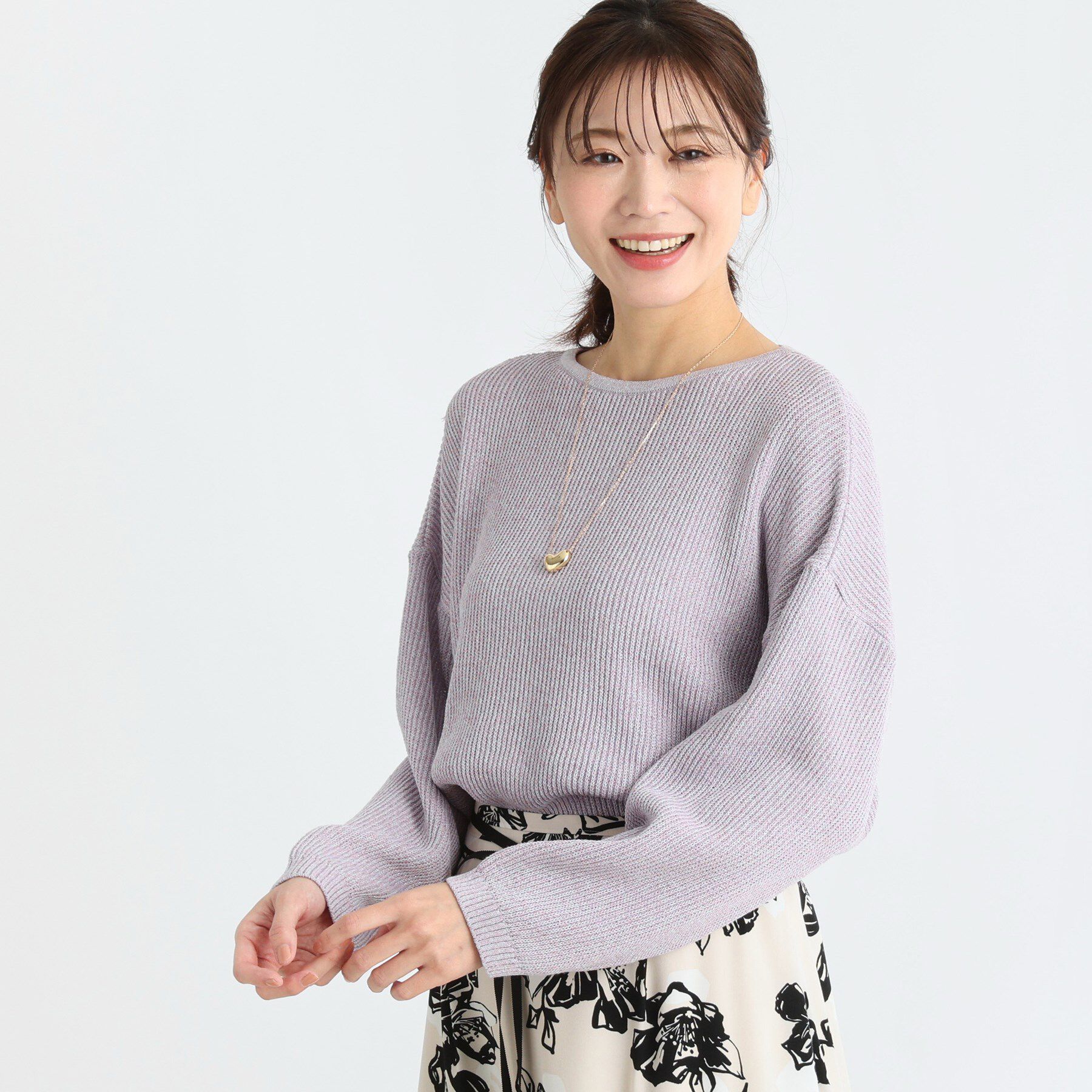 Reflect「【夏SALE】クルーネックミックスカラーニット」|ニット・セーター|ライトピンク(470