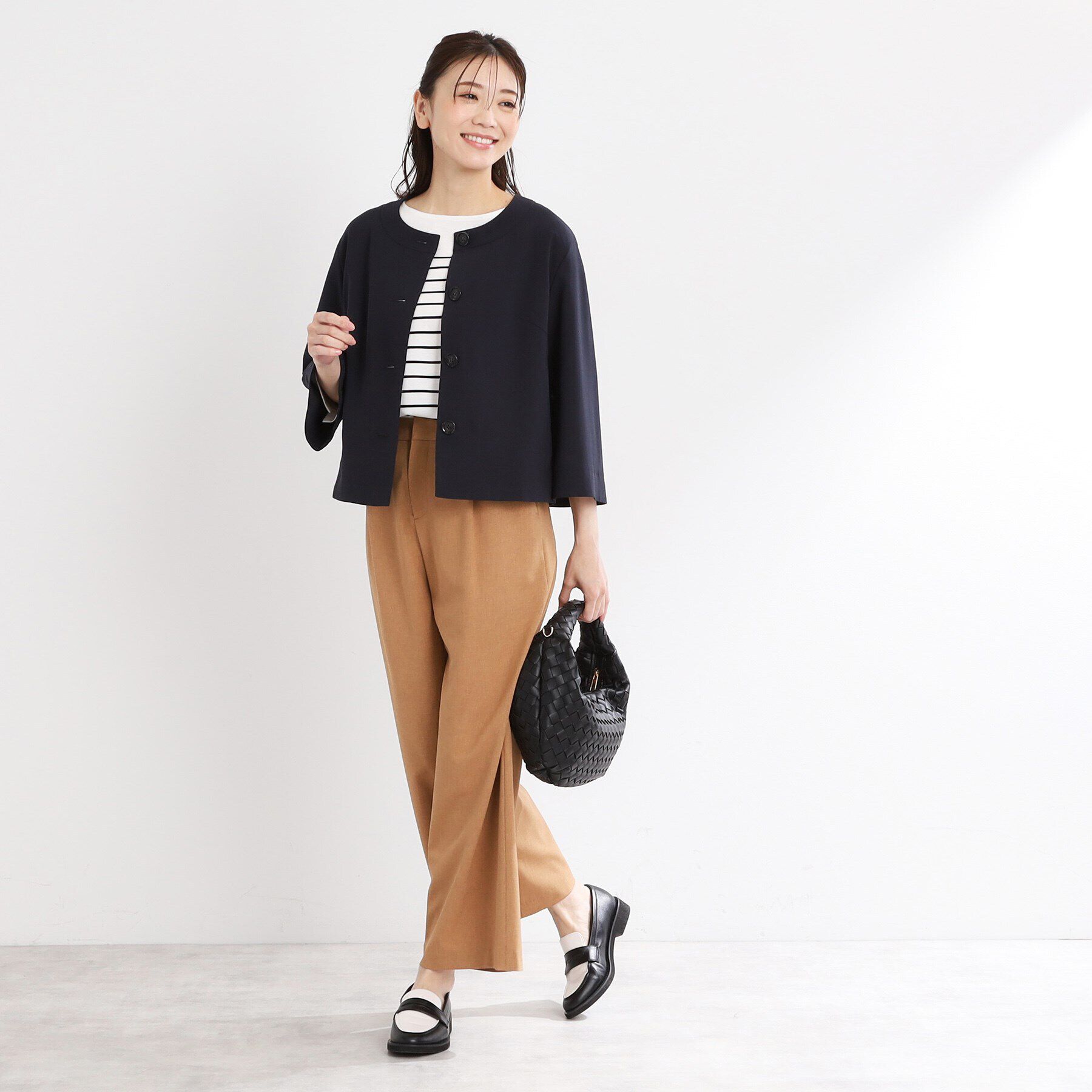 Reflect「【UVカット／接触冷感／洗える／セットアップ可】クルーネックジャケット」|ノーカラージャケット|