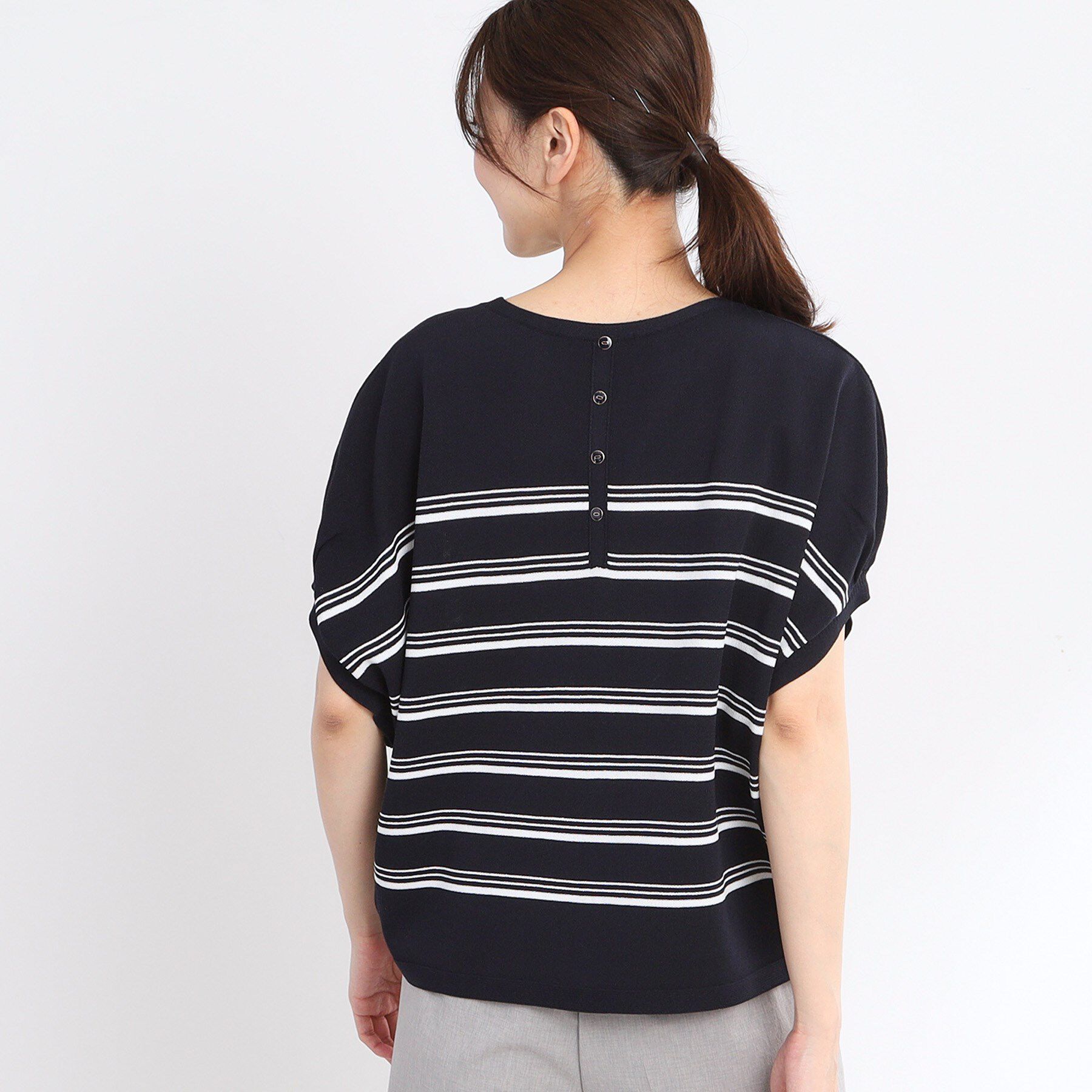 Reflect「【WEB先行カラーあり／手洗い可】スレッドボーダーニット」|ニット・セーター|