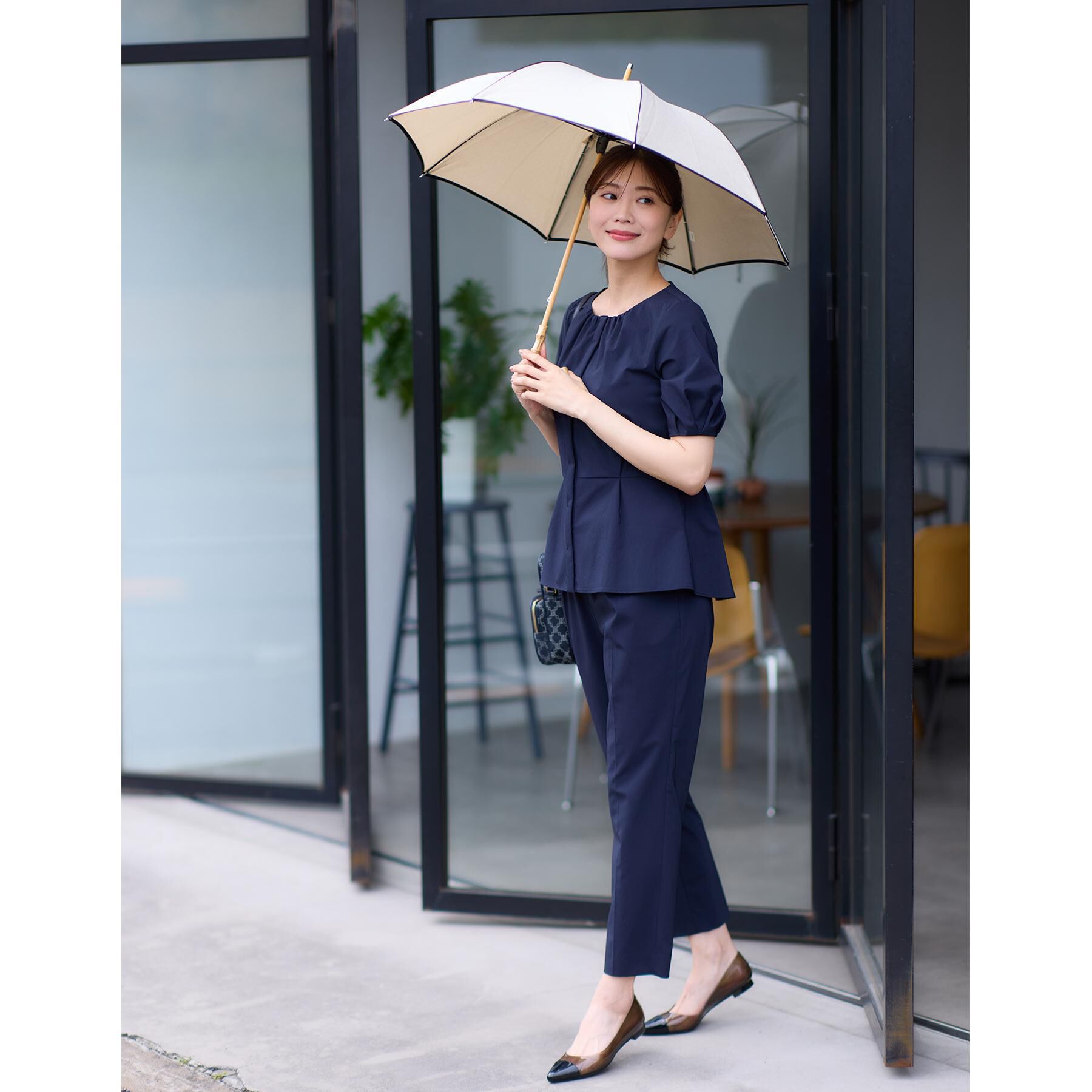 Reflect「【晴雨兼用／紫外線遮蔽率99％以上／雨の日もおしゃれに◎】バンブーハンドル長傘」|傘|