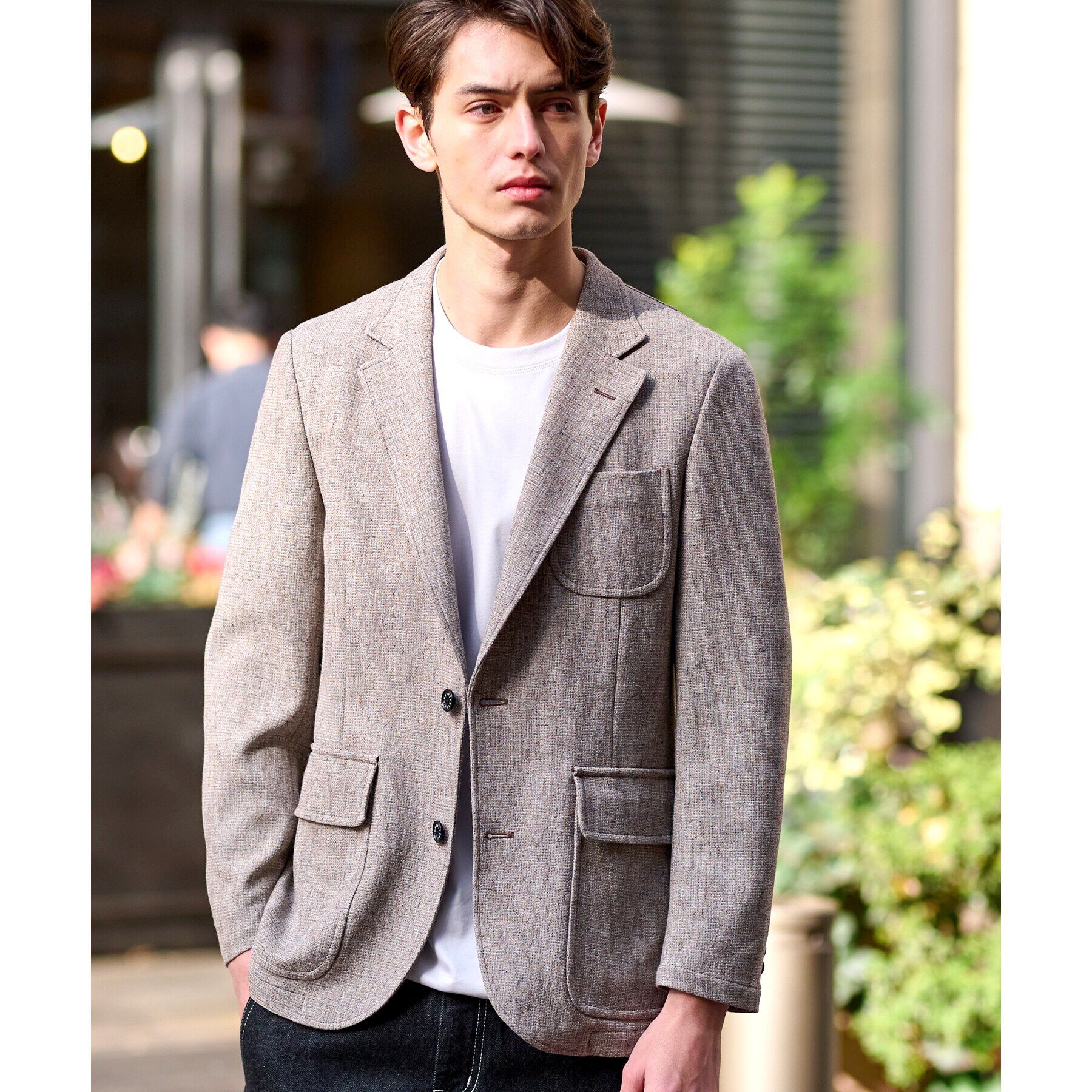 DRESSTERIOR「ミックスツイード ジャケット」|テーラードジャケット|ベージュ(052)