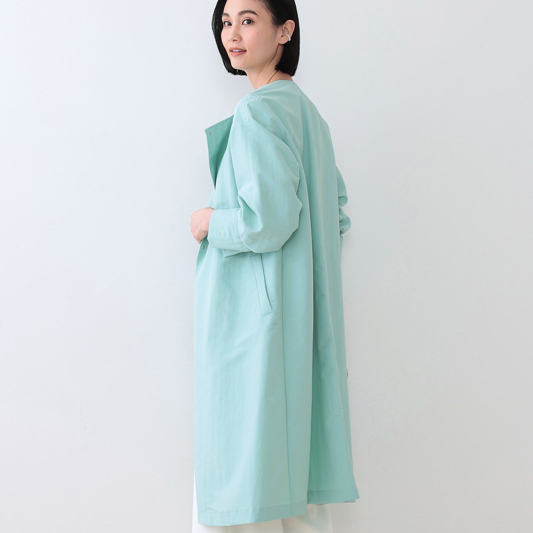 INDIVI「【撥水／UVケア／軽量】トレンチ風ロングコート」|トレンチコート|