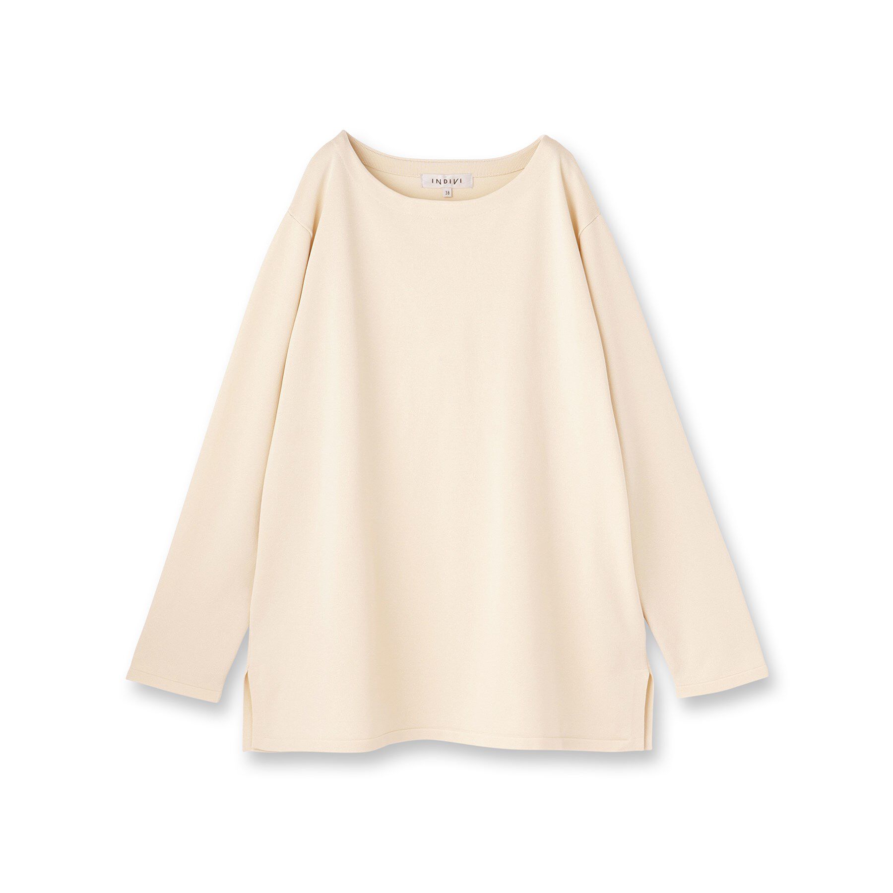 INDIVI「ロングライン ストレッチニット」|ニット・セーター|