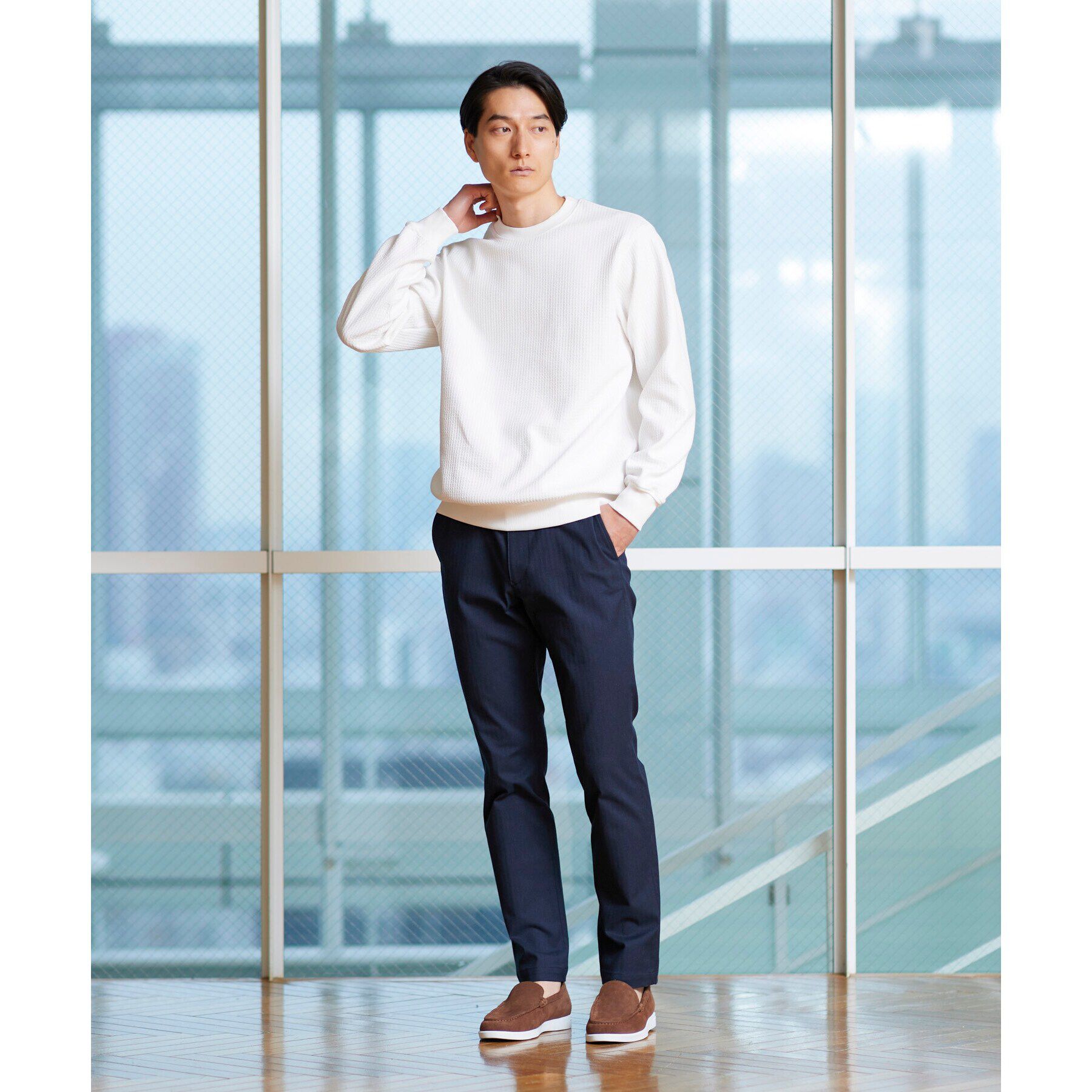 TAKEO KIKUCHI「【Made in JAPAN】播州織 ヘリンボン ストレート パンツ」|その他|