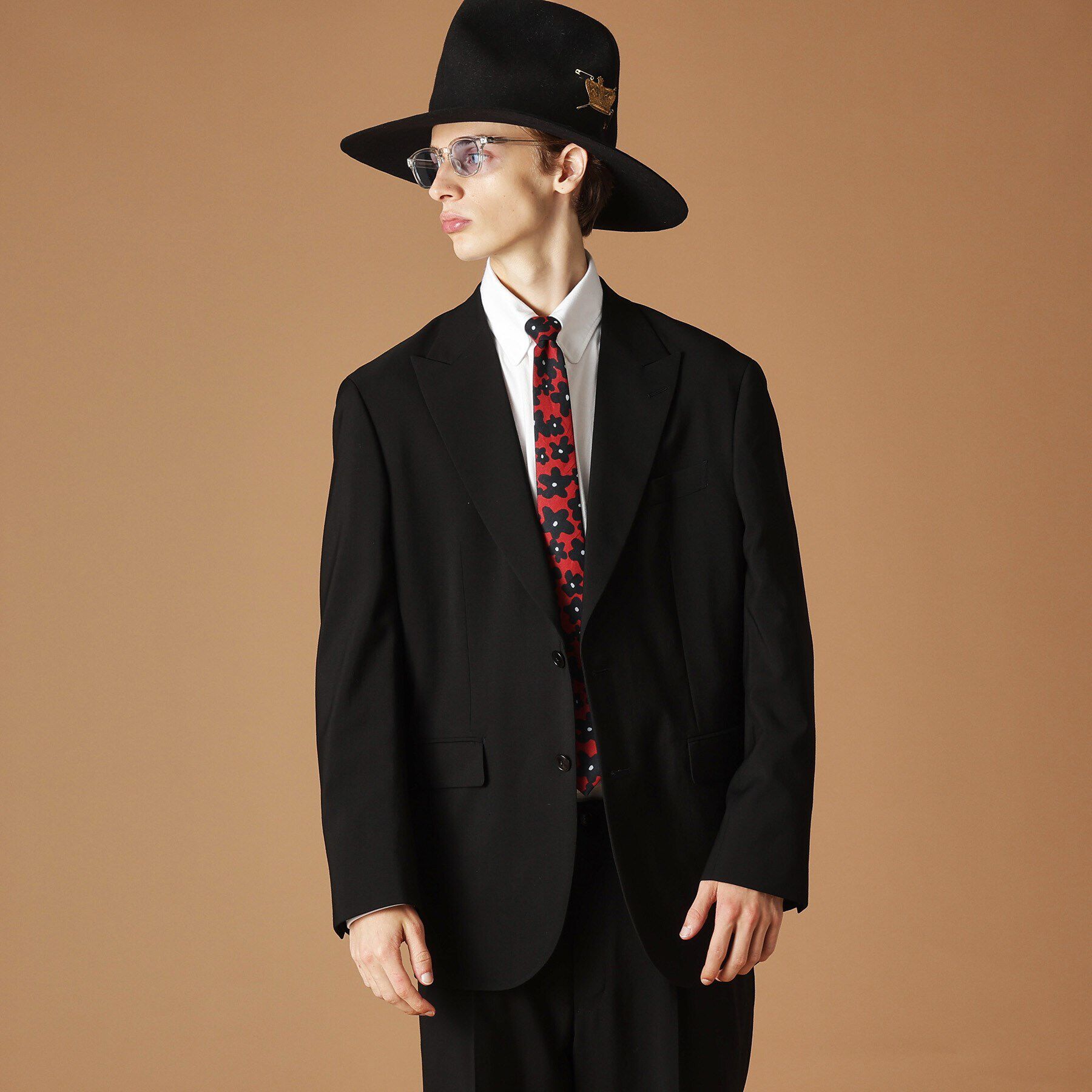 40CARATS&525「ドロップショルダージャケット」|テーラードジャケット|ﾌﾞﾗｯｸ(019)