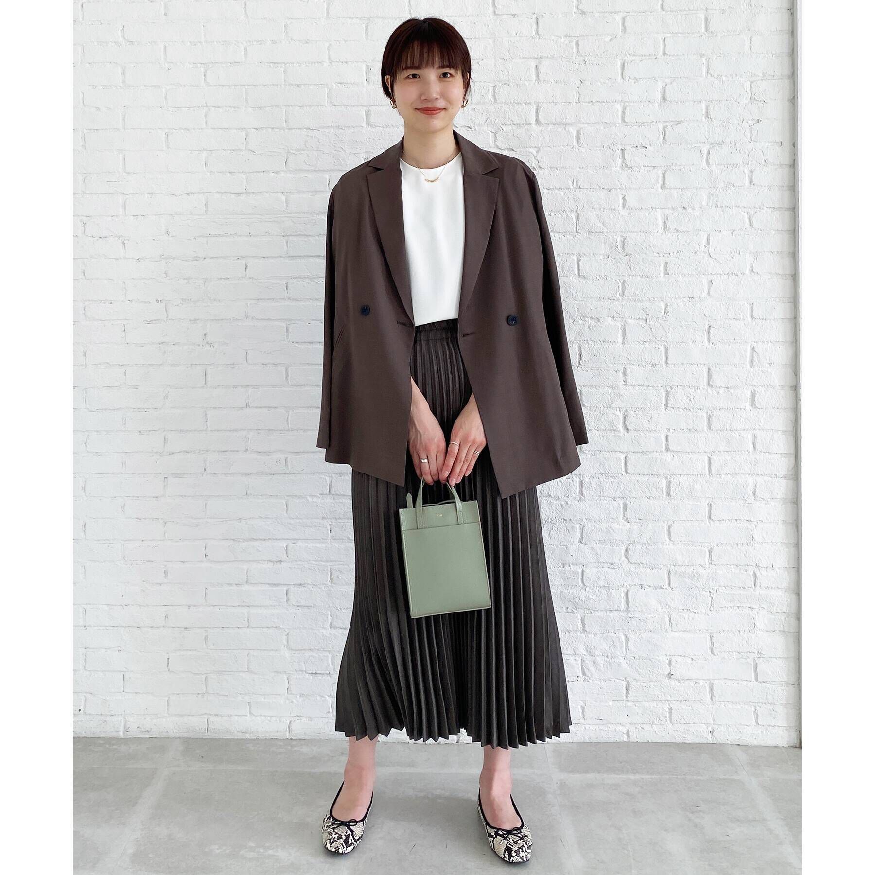 OPAQUE.CLIP「◆リネンライクメランジツイル プリーツフレアスカート【WEB限定サイズ】」|スカート|