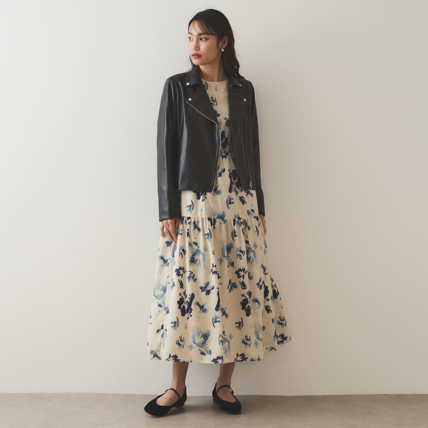 OPAQUE.CLIP「シンセティックレザーライダースジャケット【洗える】」|ライダースジャケット|