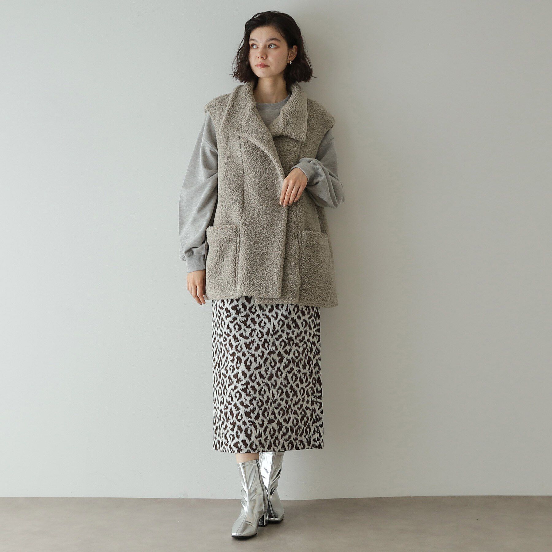 OPAQUE.CLIP「【リバーシブル】ボア&times;レザー調ベスト」|ベスト・ジレ|