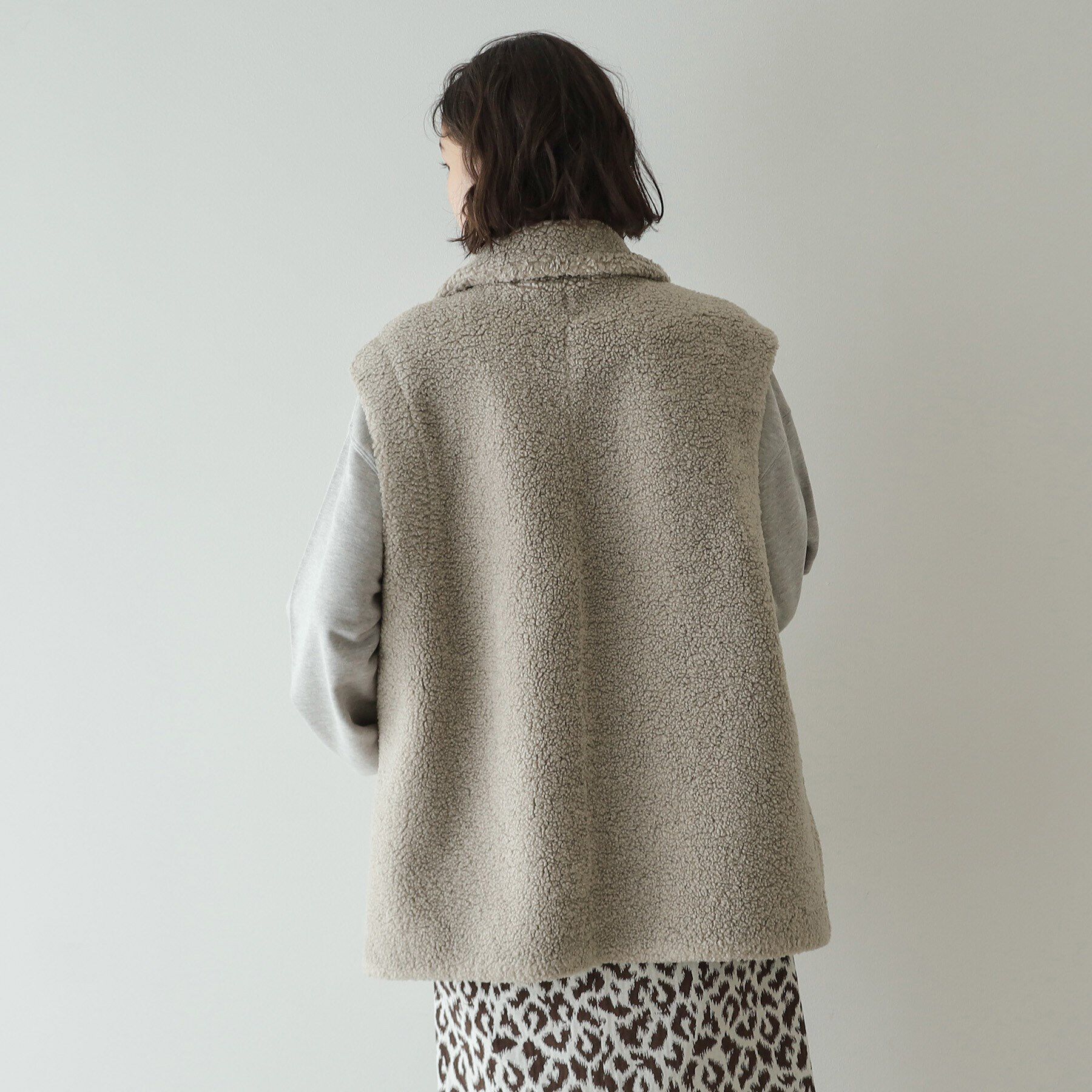 OPAQUE.CLIP「【リバーシブル】ボア&times;レザー調ベスト」|ベスト・ジレ|