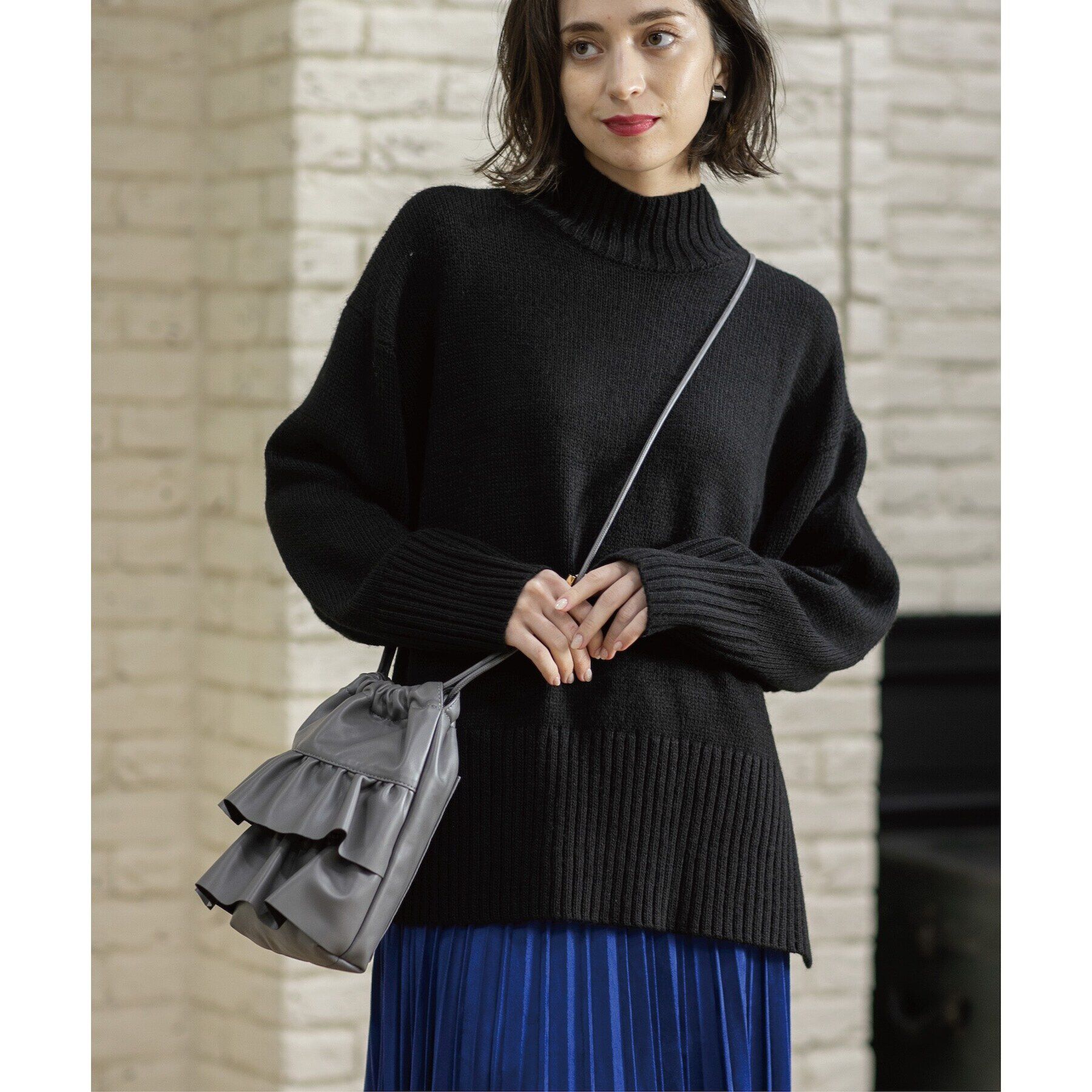 OPAQUE.CLIP「《10color/S-LLsize》ハイネックミドルゲージニット【洗濯機洗い可】」|ニット・セーター|