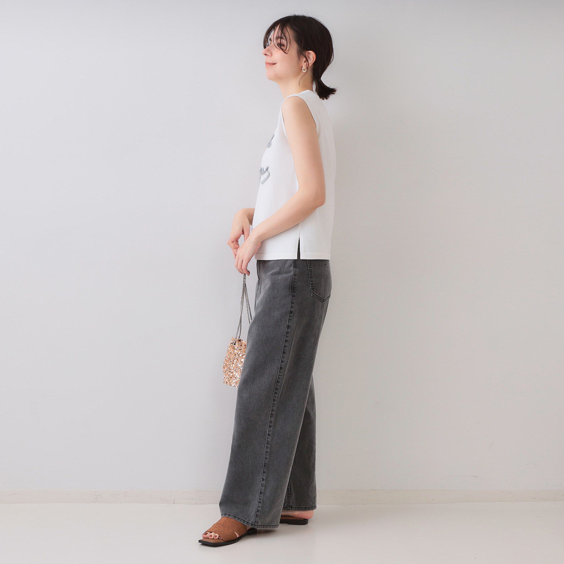 OPAQUE.CLIP「ラメテープロゴニット【洗濯機洗い可/抗ピル】」|ニット・セーター|