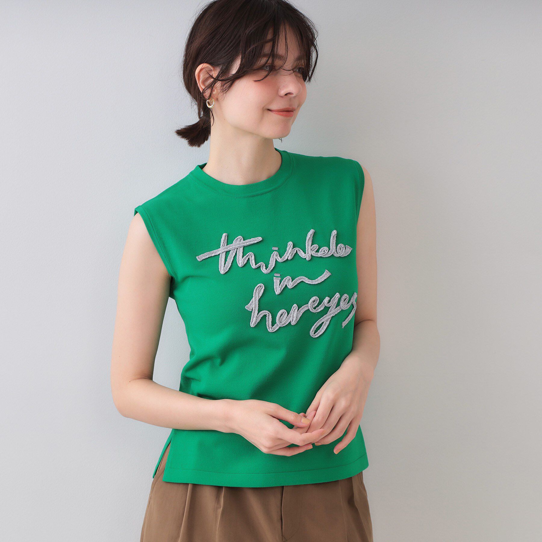 OPAQUE.CLIP「ラメテープロゴニット【洗濯機洗い可/抗ピル】」|ニット・セーター|