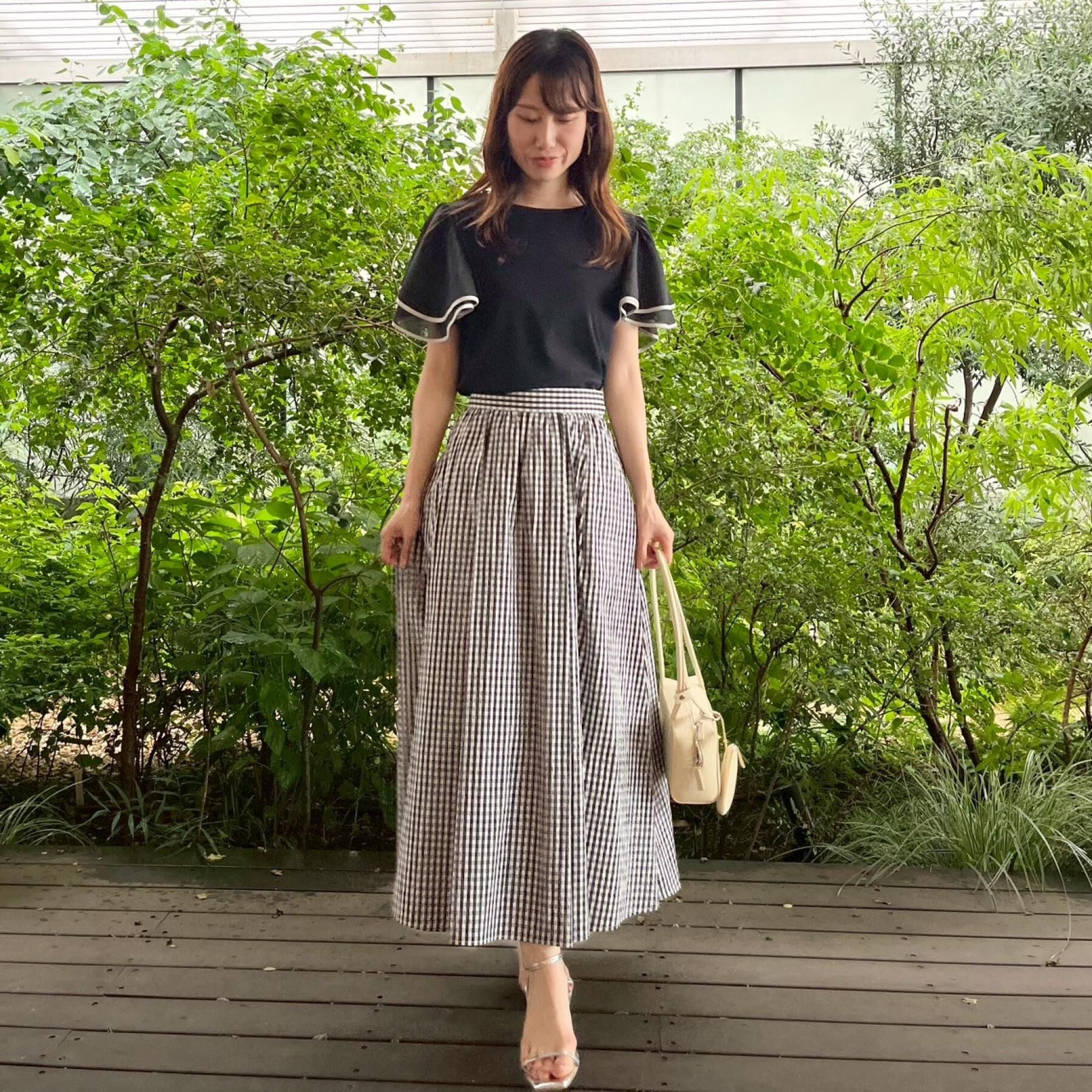 Couture broach「【マシンウォッシャブル・UVケア・接触冷感・二の腕カバー】配色フレアドッキングカットソー」|Tシャツ・カットソー|