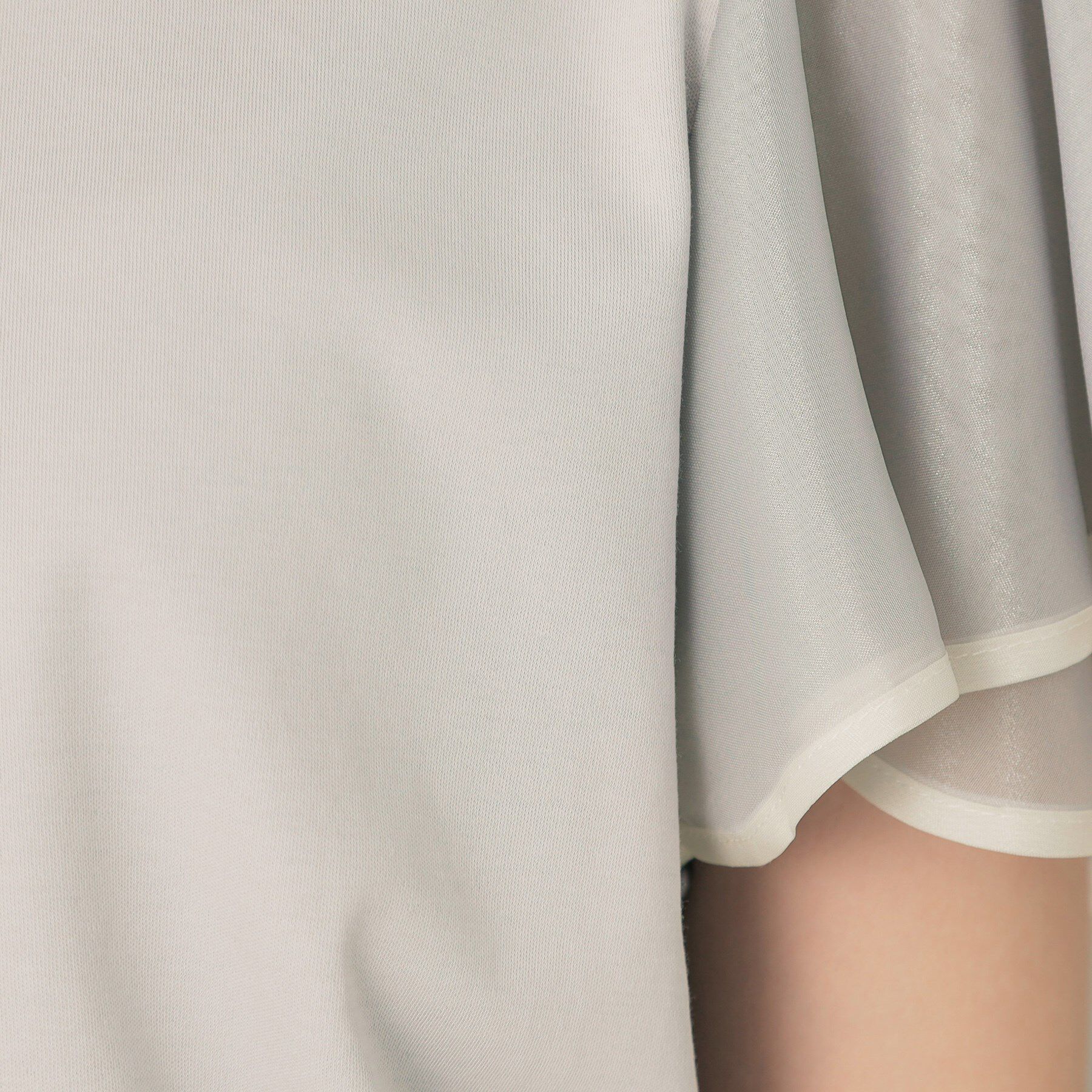 Couture broach「【マシンウォッシャブル・UVケア・接触冷感・二の腕カバー】配色フレアドッキングカットソー」|Tシャツ・カットソー|