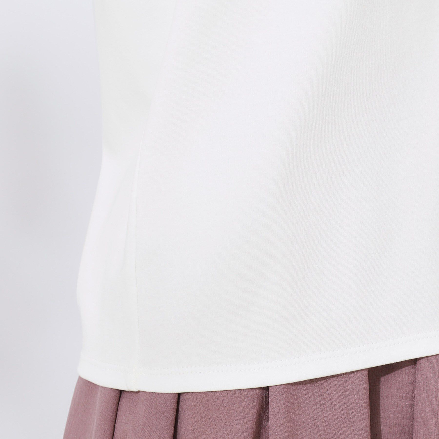 Couture broach「【マシンウォッシャブル・UVケア・接触冷感・二の腕カバー】配色フレアドッキングカットソー」|Tシャツ・カットソー|