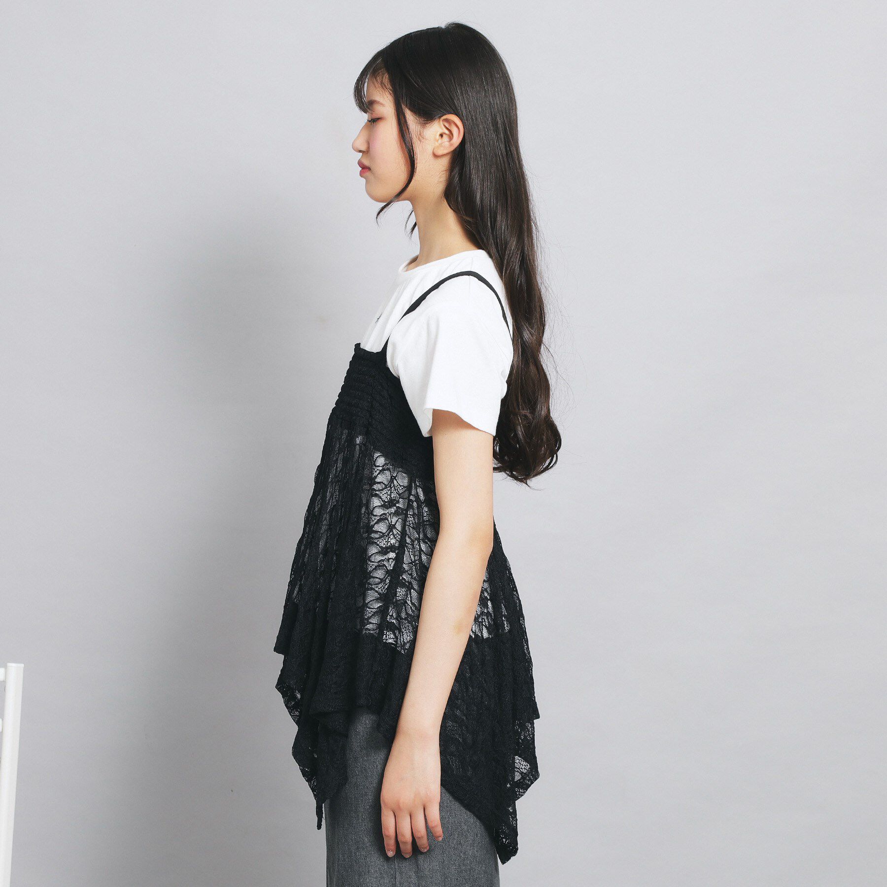 PINK-latte「【セットアイテム】2WAYレースビスチェ＋トップス」|Tシャツ・カットソー|