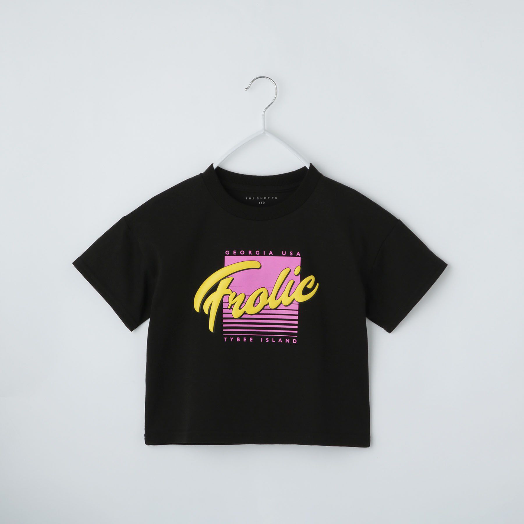 THE SHOP TK「【110－160】レトロロゴTシャツ/洗濯機OK」|Tシャツ・カットソー|ブラック(019)