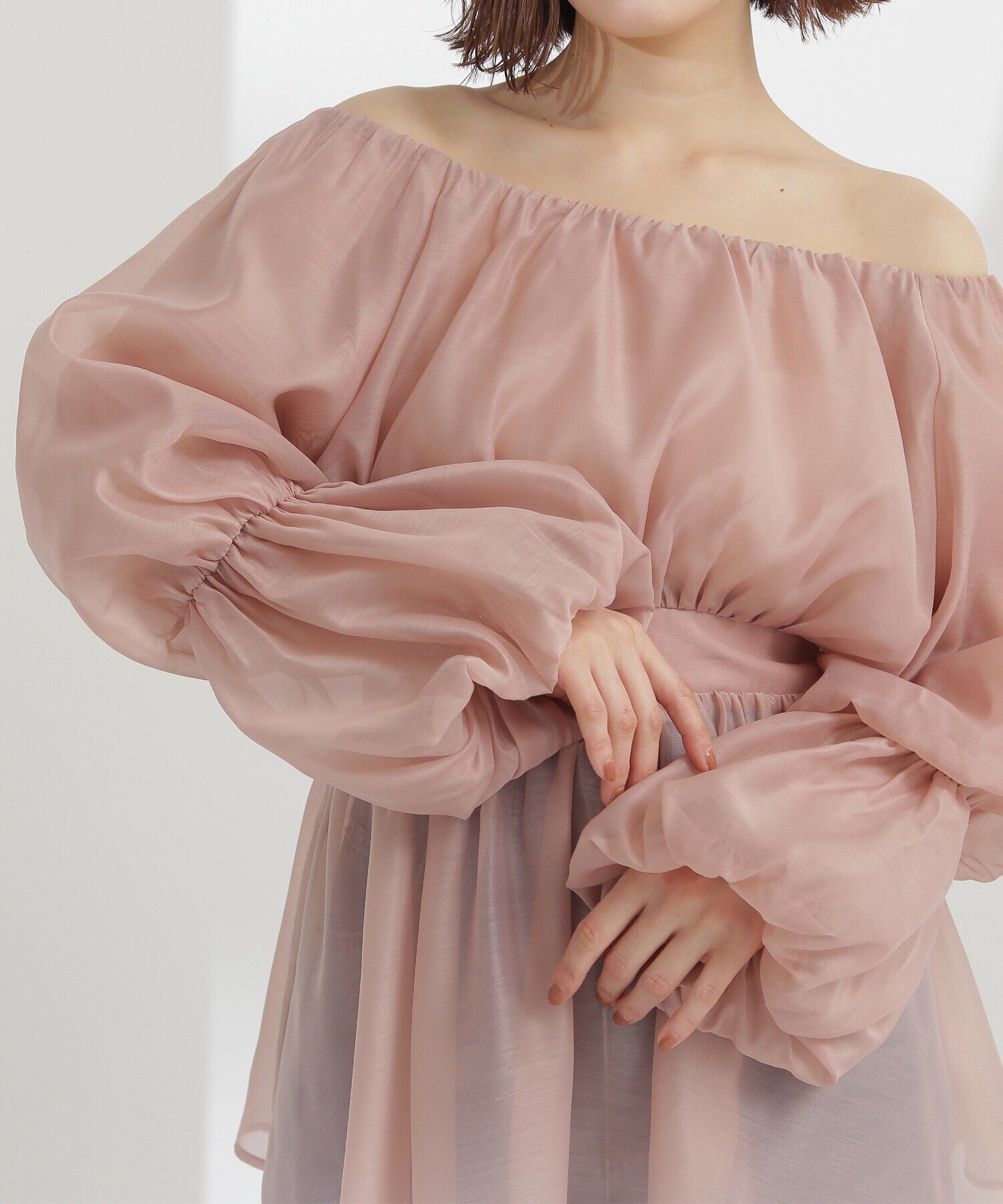  「シアーギャザーペプラムブラウス　24SS」|シャツ・ブラウス|