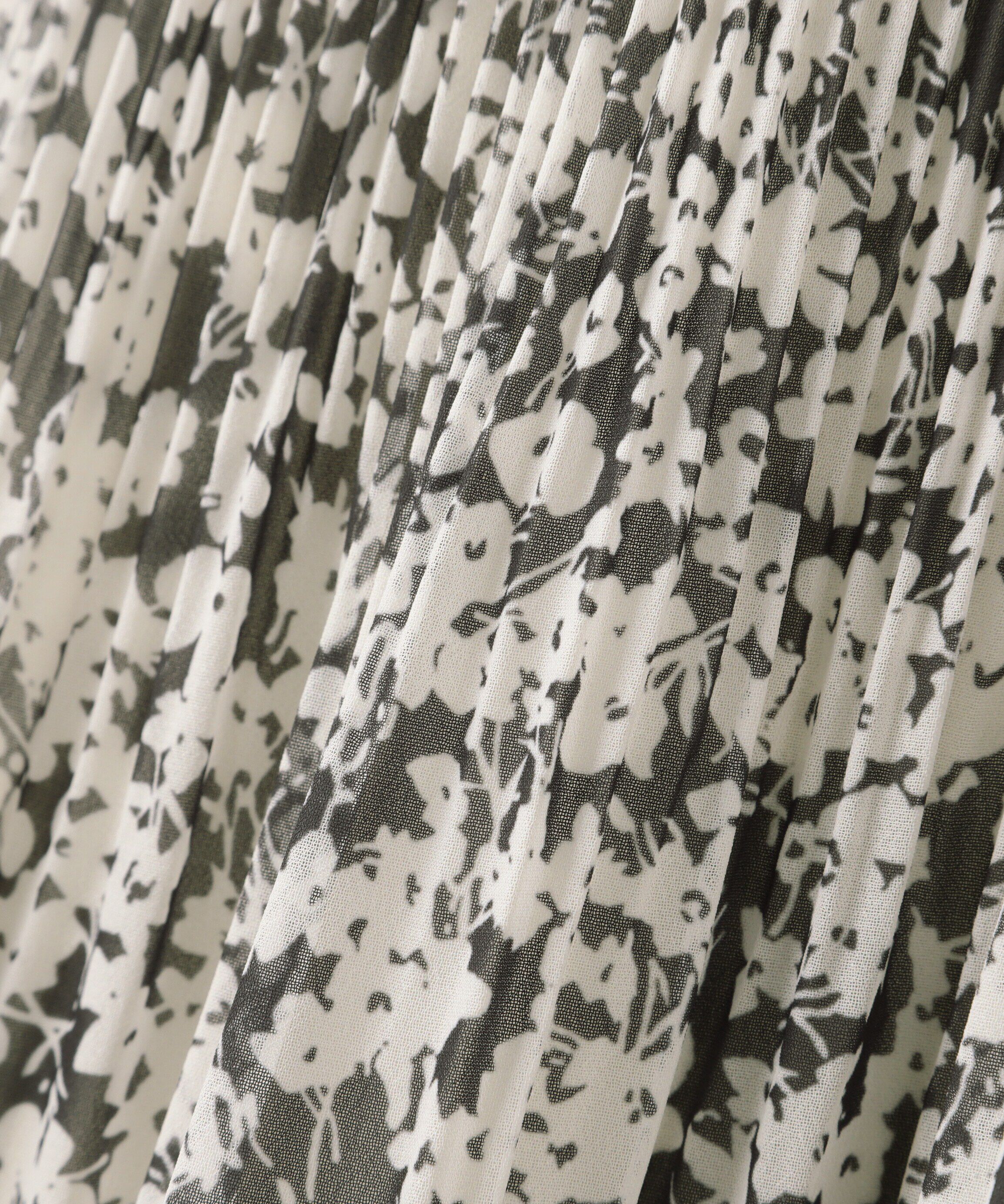  「フリルシャーリングプリントワンピース」|ワンピース|