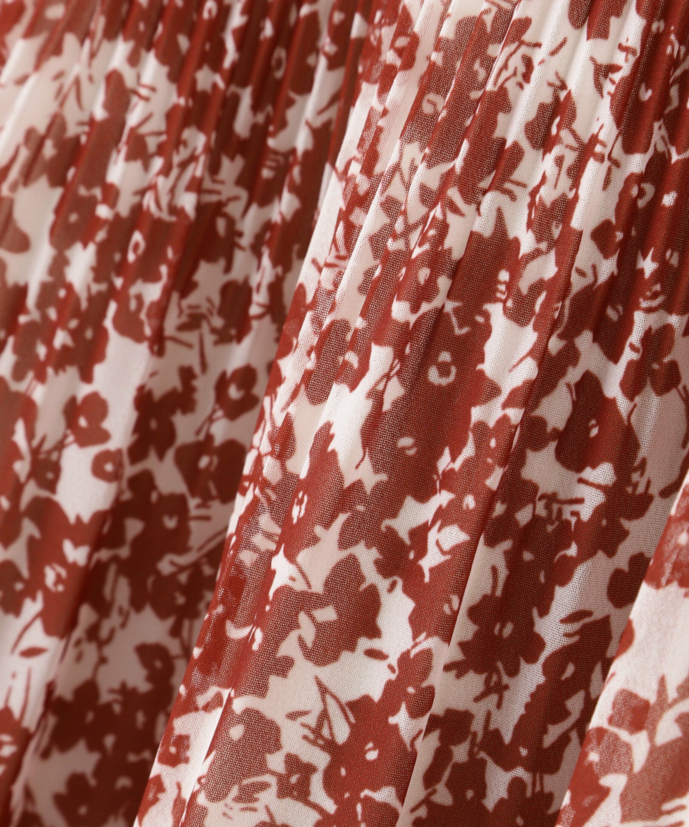  「フリルシャーリングプリントワンピース」|ワンピース|