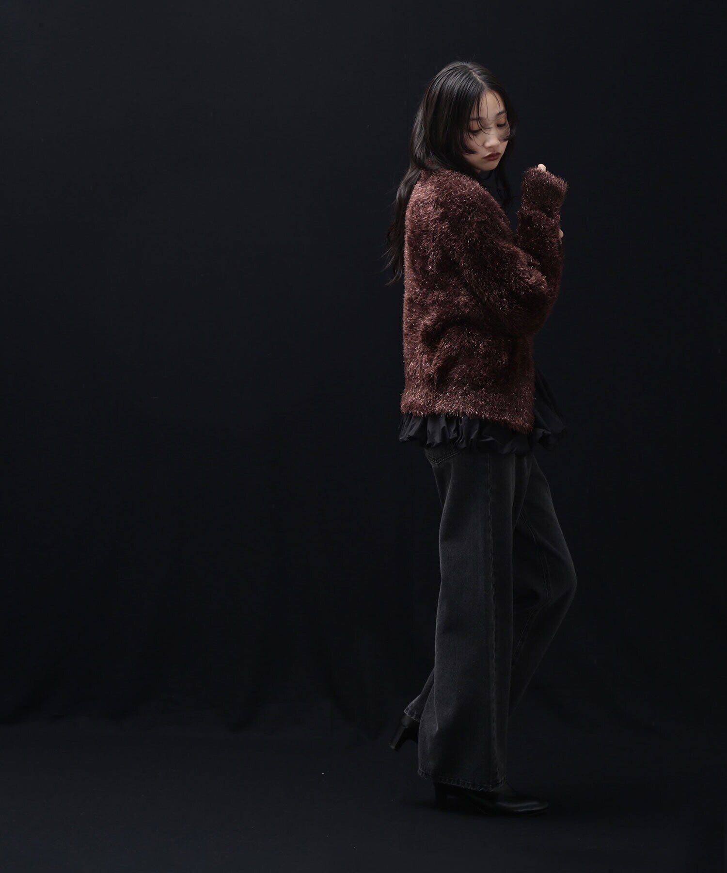  「ラメシャギーニットブルゾン」|ニット・セーター|