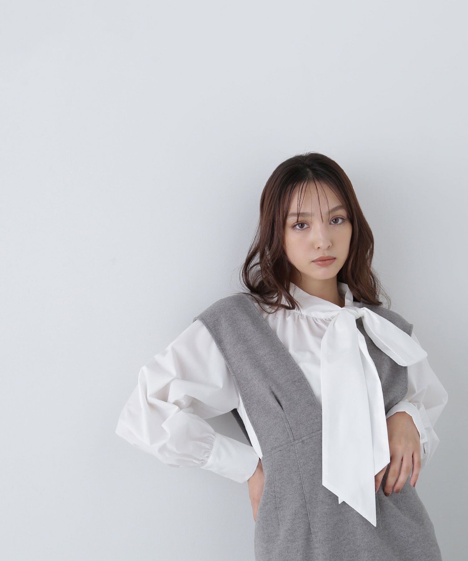  「＜圧縮ジャージーシリーズ＞Ｖネックジャンスカ」|ワンピース|