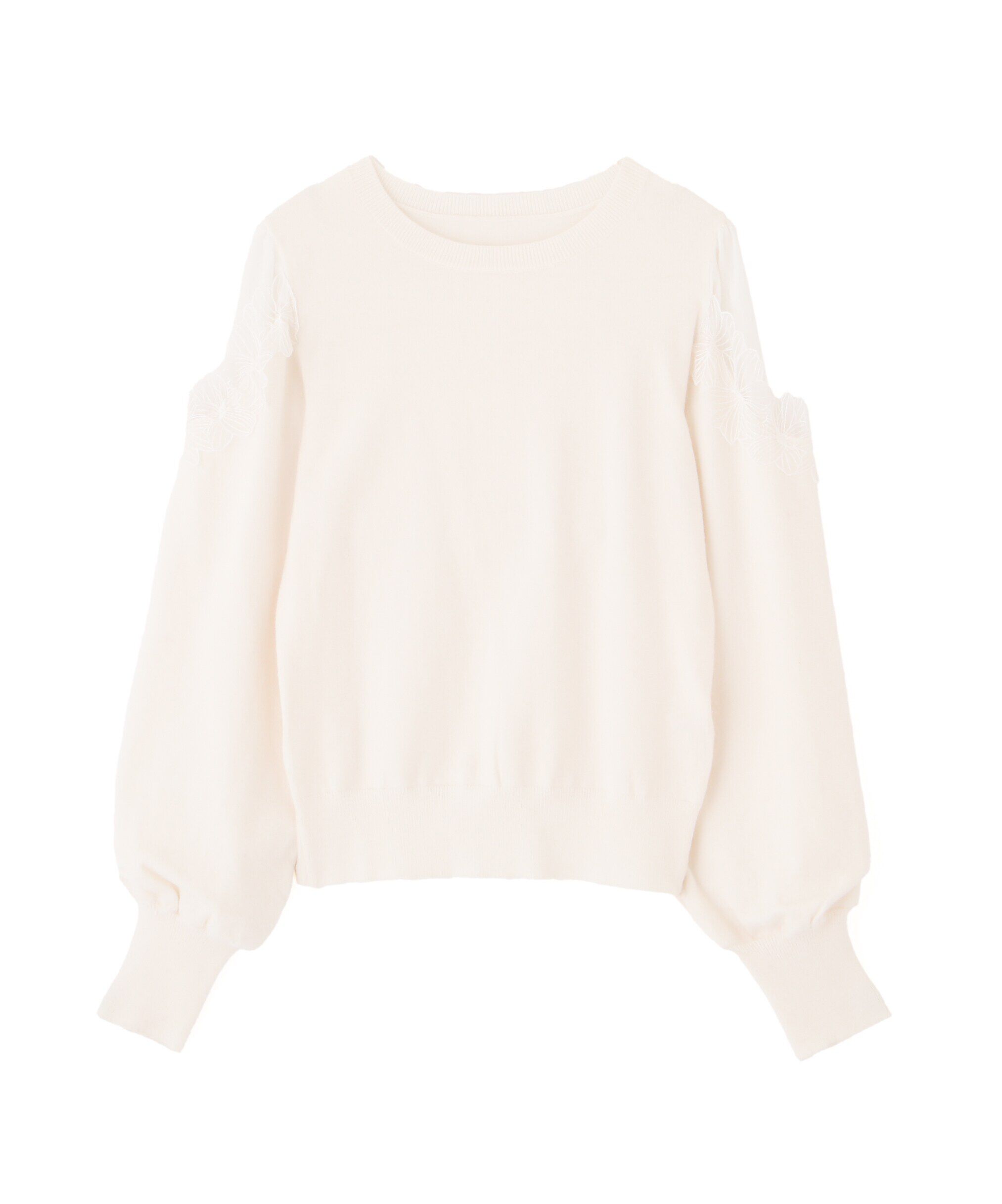  「フラワーレーストリミングニット」|ニット・セーター|