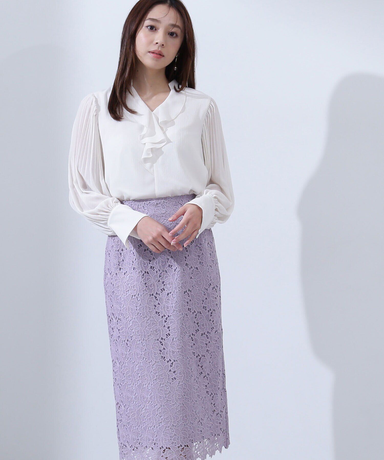  「ラッフルフリル楊柳ブラウス」|シャツ・ブラウス|