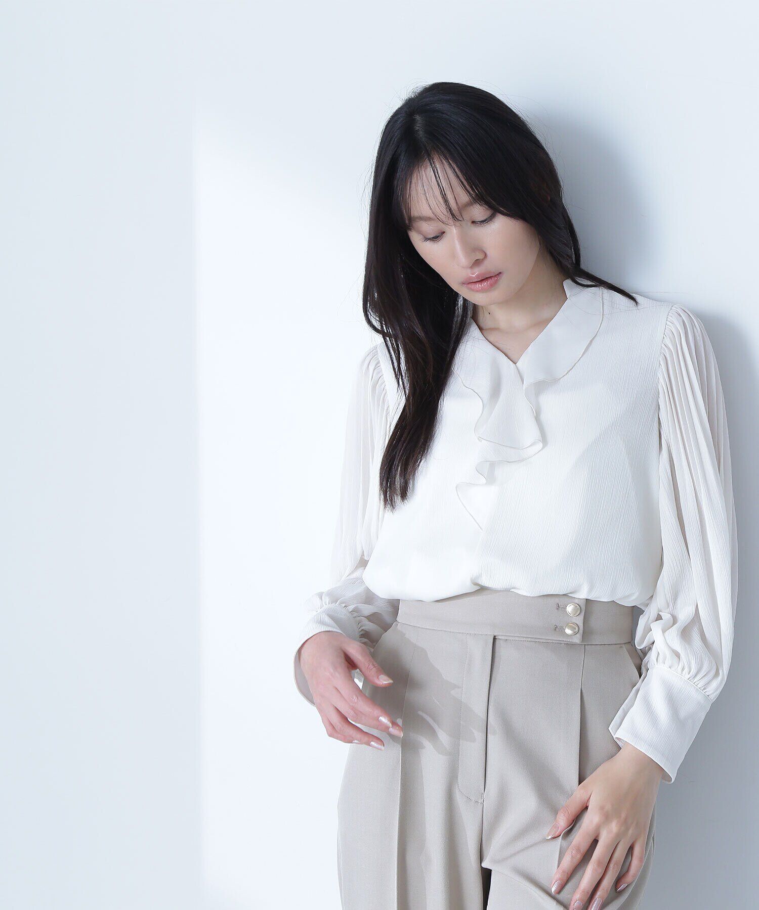  「ラッフルフリル楊柳ブラウス」|シャツ・ブラウス|